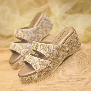 Golden Bridal Heels