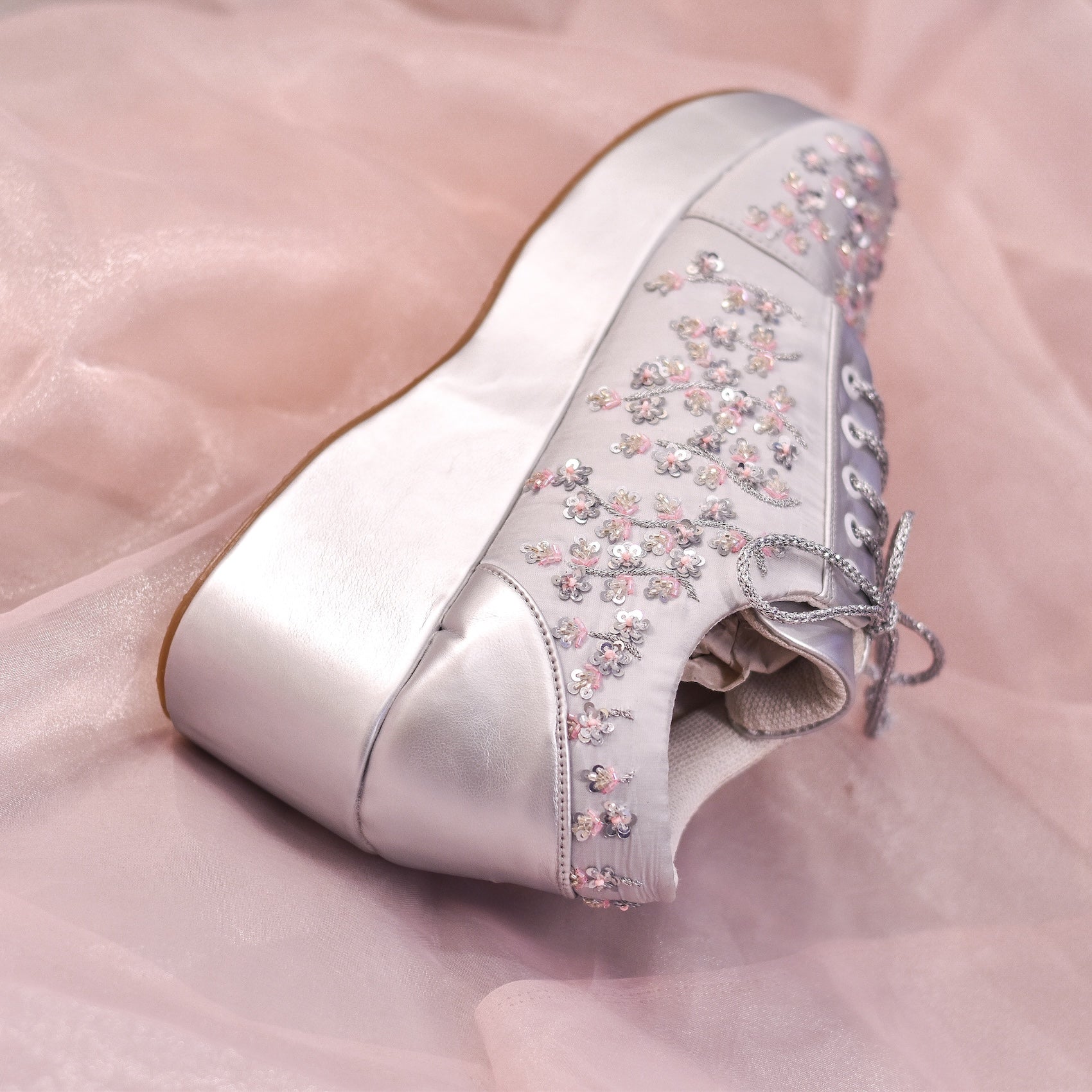 Buy wedding sneakers for bride Online | Silver Faith Bridal Shoes