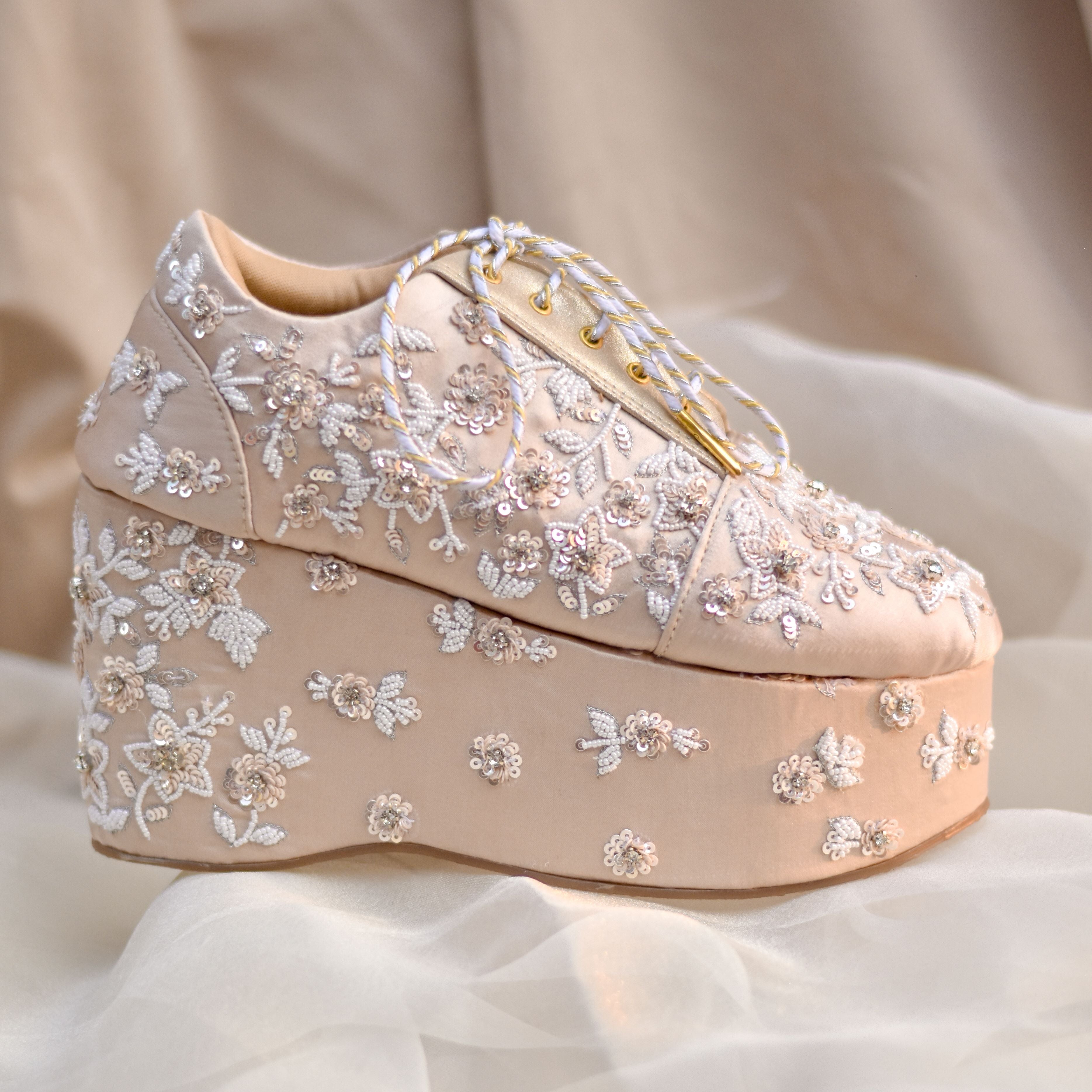 Bridal Sneakers for Wedding Online High Heel Sneakers Tone on Tone