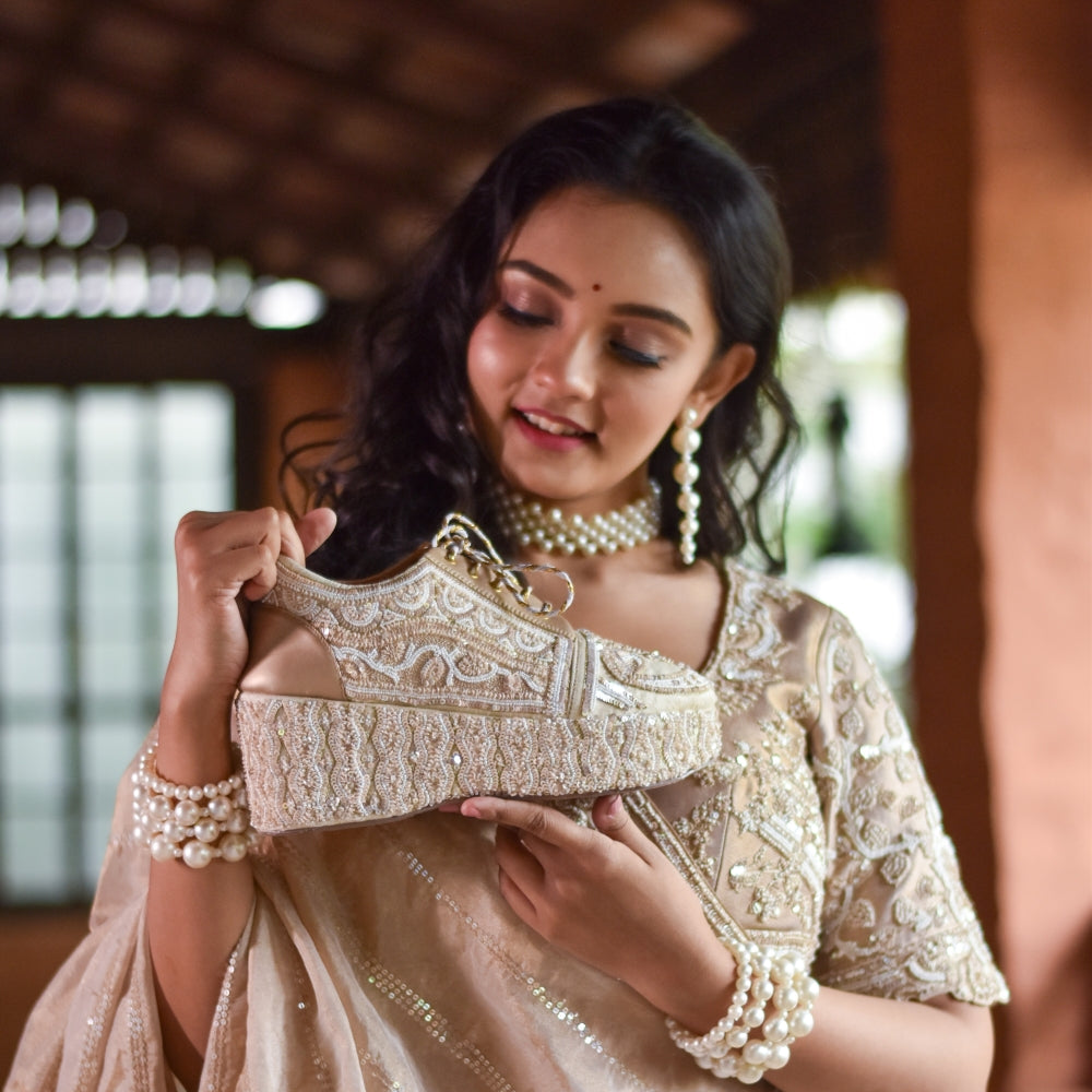 Madhuban home page banner showcasing handcrafted bridal and festive footwear collection.