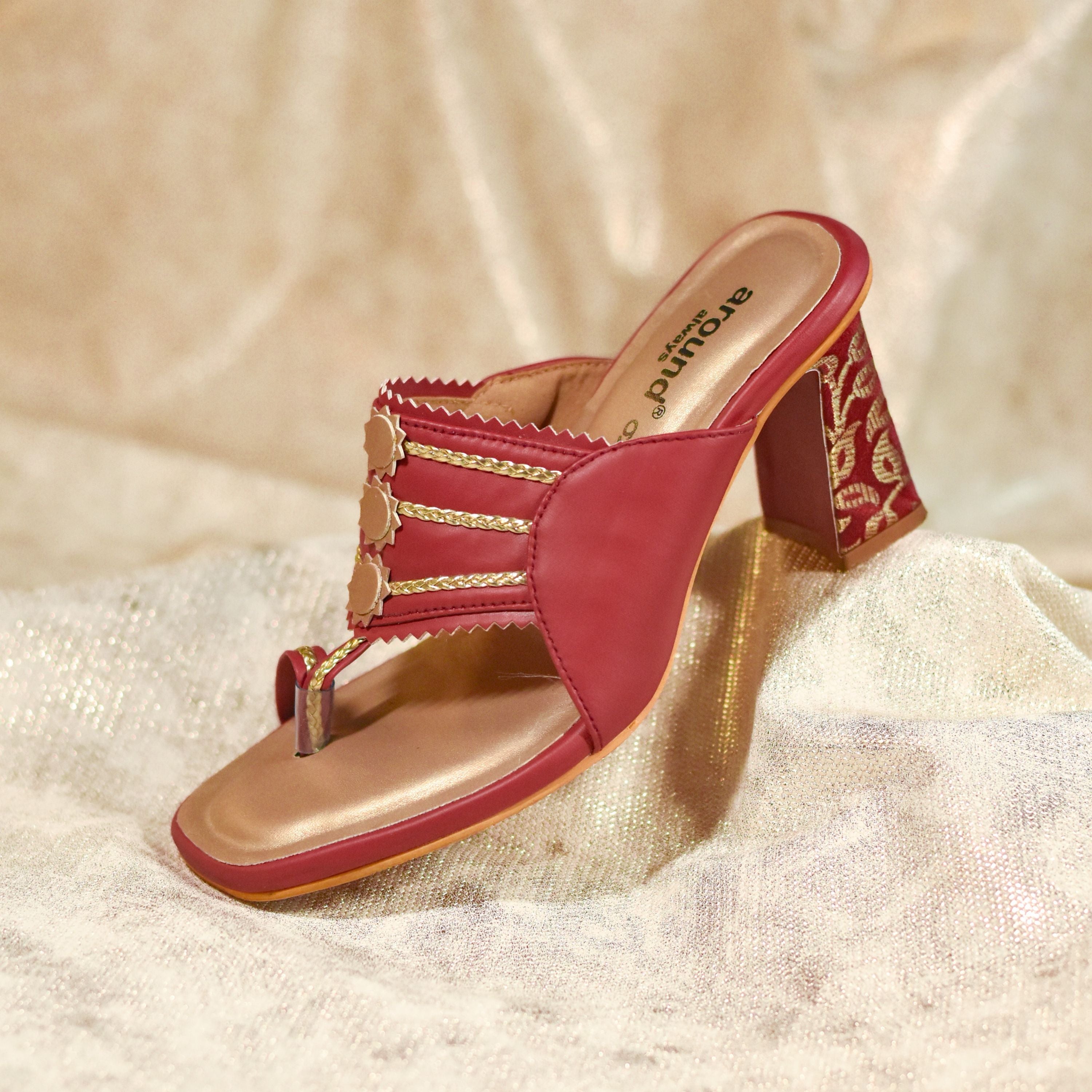 Whatsapp Lady Wiwi Shop Ojaswi Kolhapuri High Heel Brocade