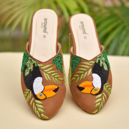 Pecky Toucan Mules | Premium Suede Casual Footwear