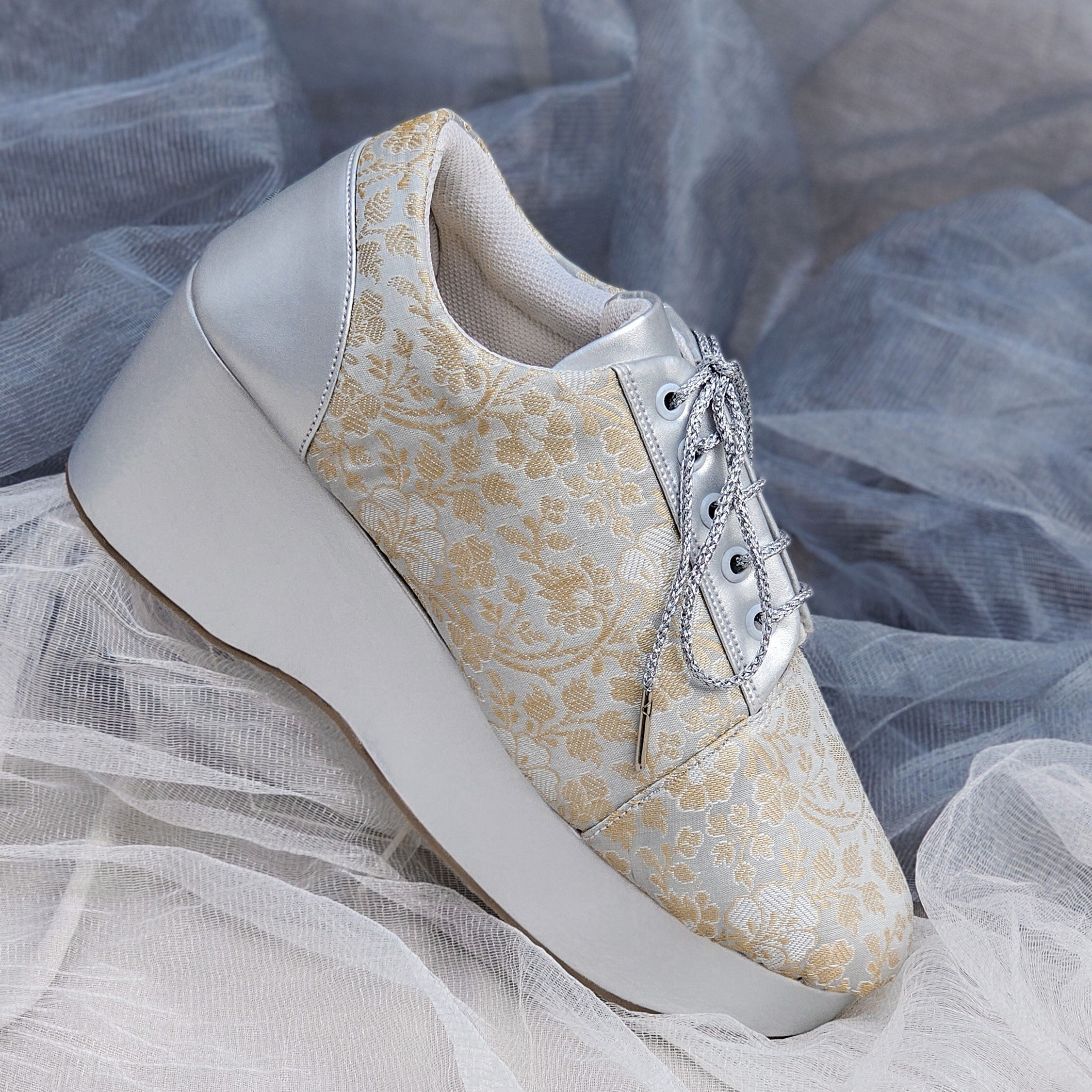 Shop Comfortable Wedding Shoes Saba Brocade Sneakers - Main Image