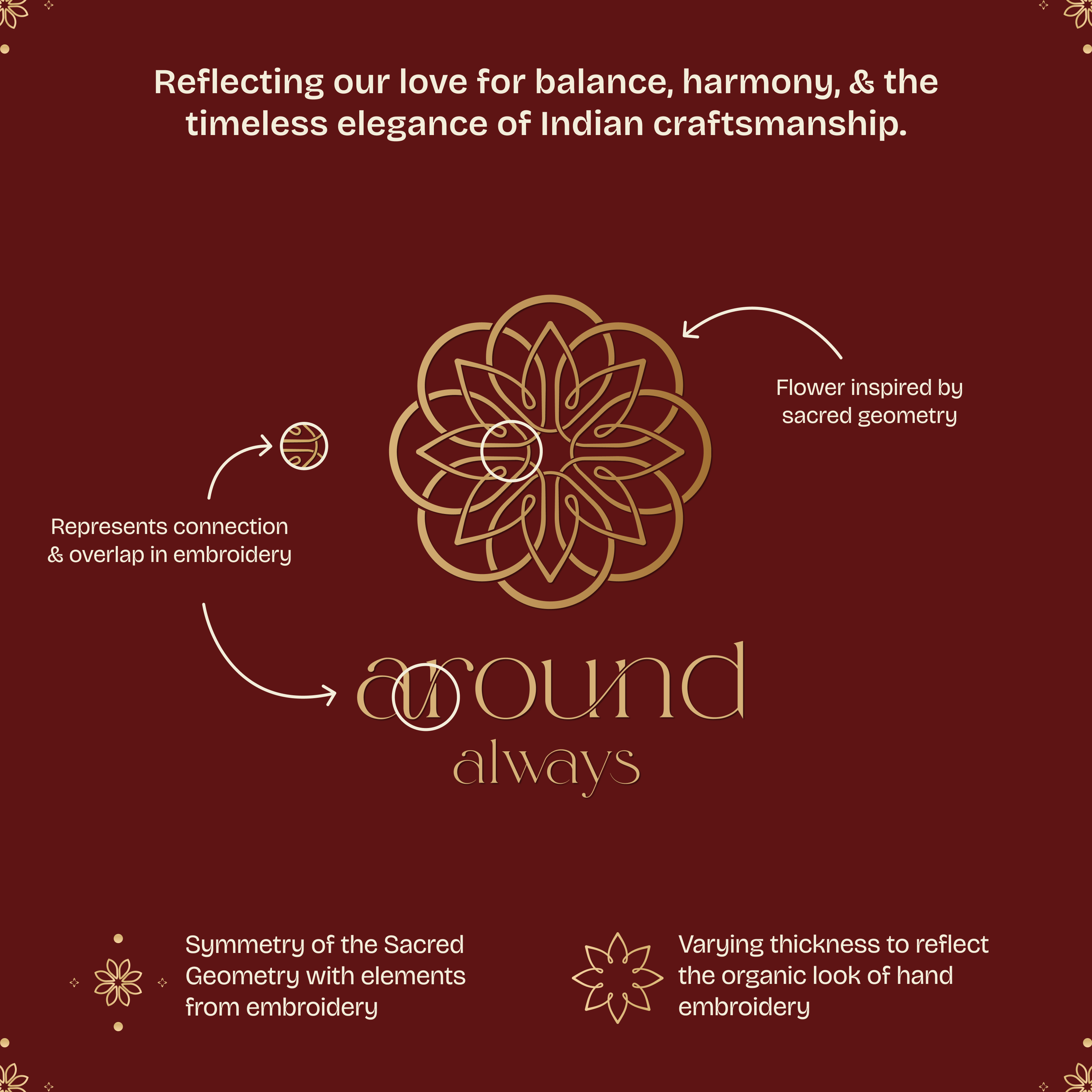Around Always logo ā harmonious and meaningful emblem reflecting craftsmanship and spiritual symmetry