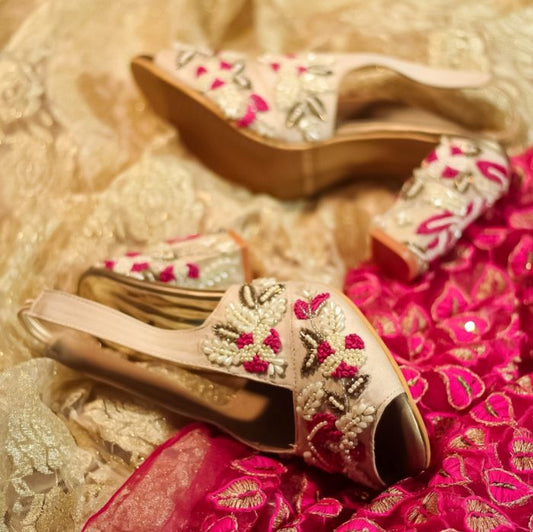 Designer embroidered heels wedding from Kolkata