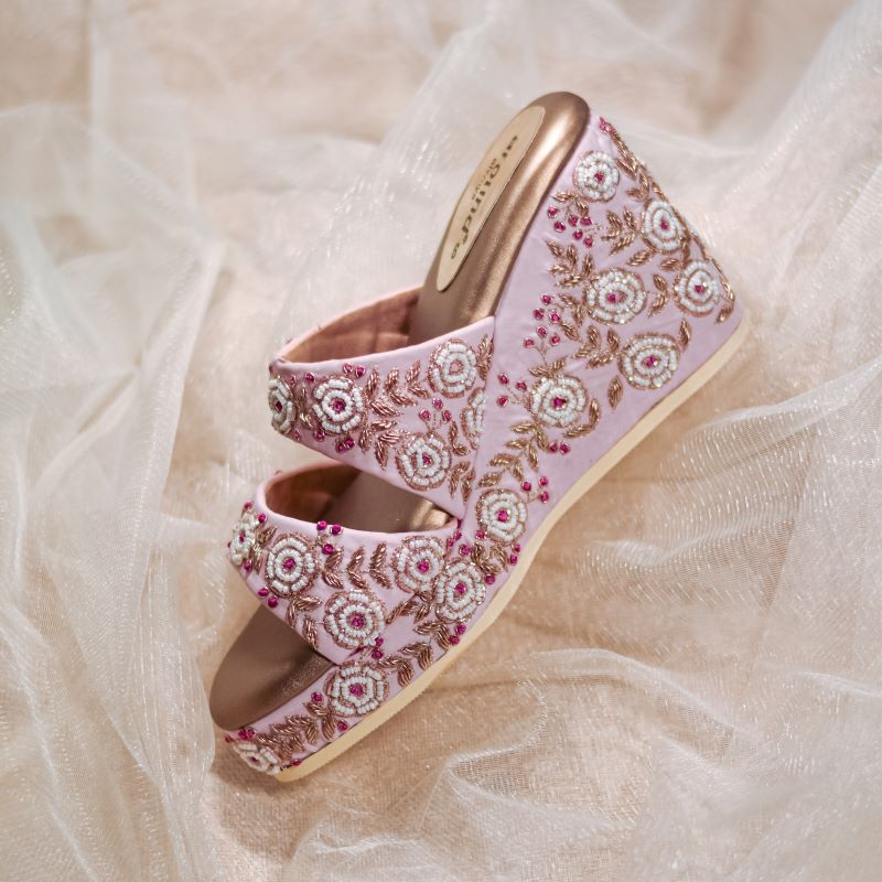 Bride Shoes Blush Sandals For Wedding Rose Gold Bridal Shoes