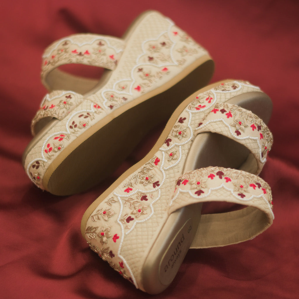 Stella Wedges Wedding Heels with Custom Fitting