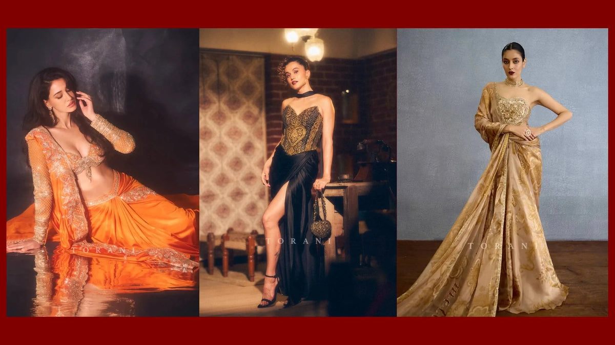 Best Footwear for Torani Pre Draped Sarees Corsets and Cape Sets