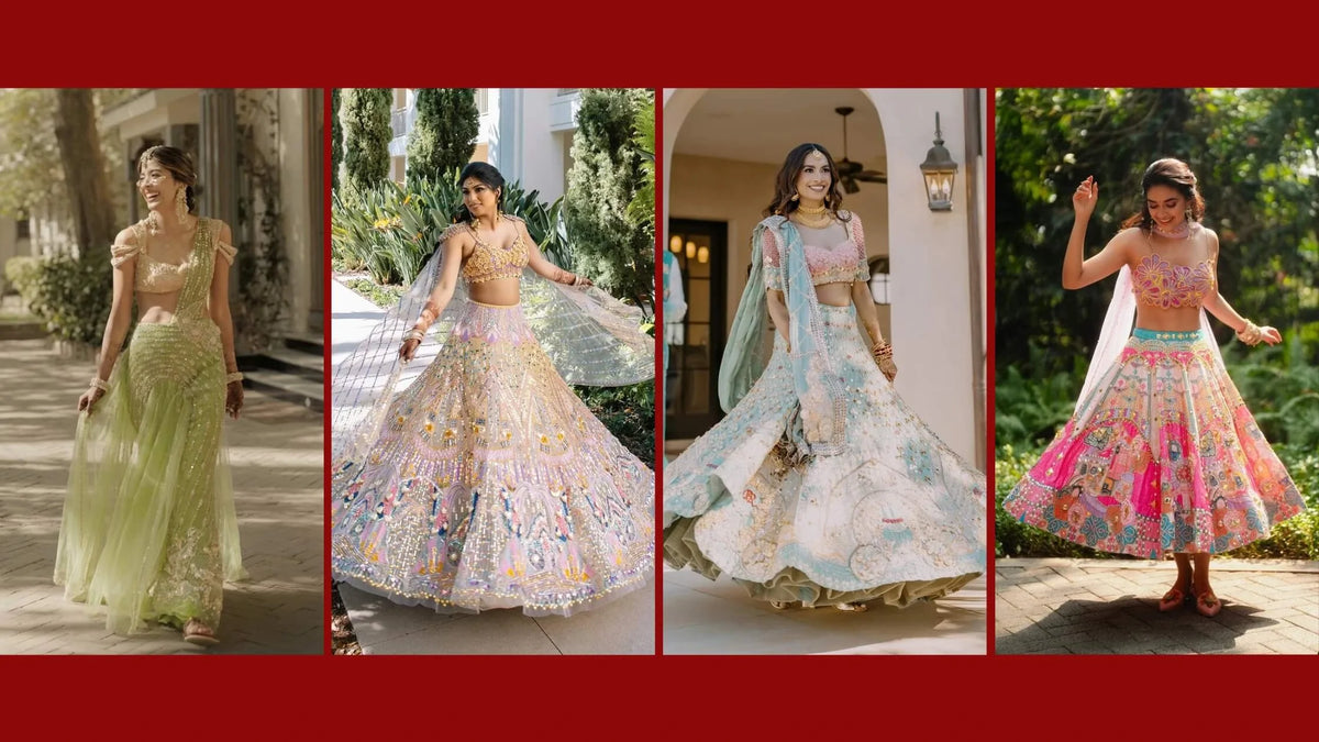 Best Shoes for Papa Dont Preach Corset Lehengas and Draped Sarees