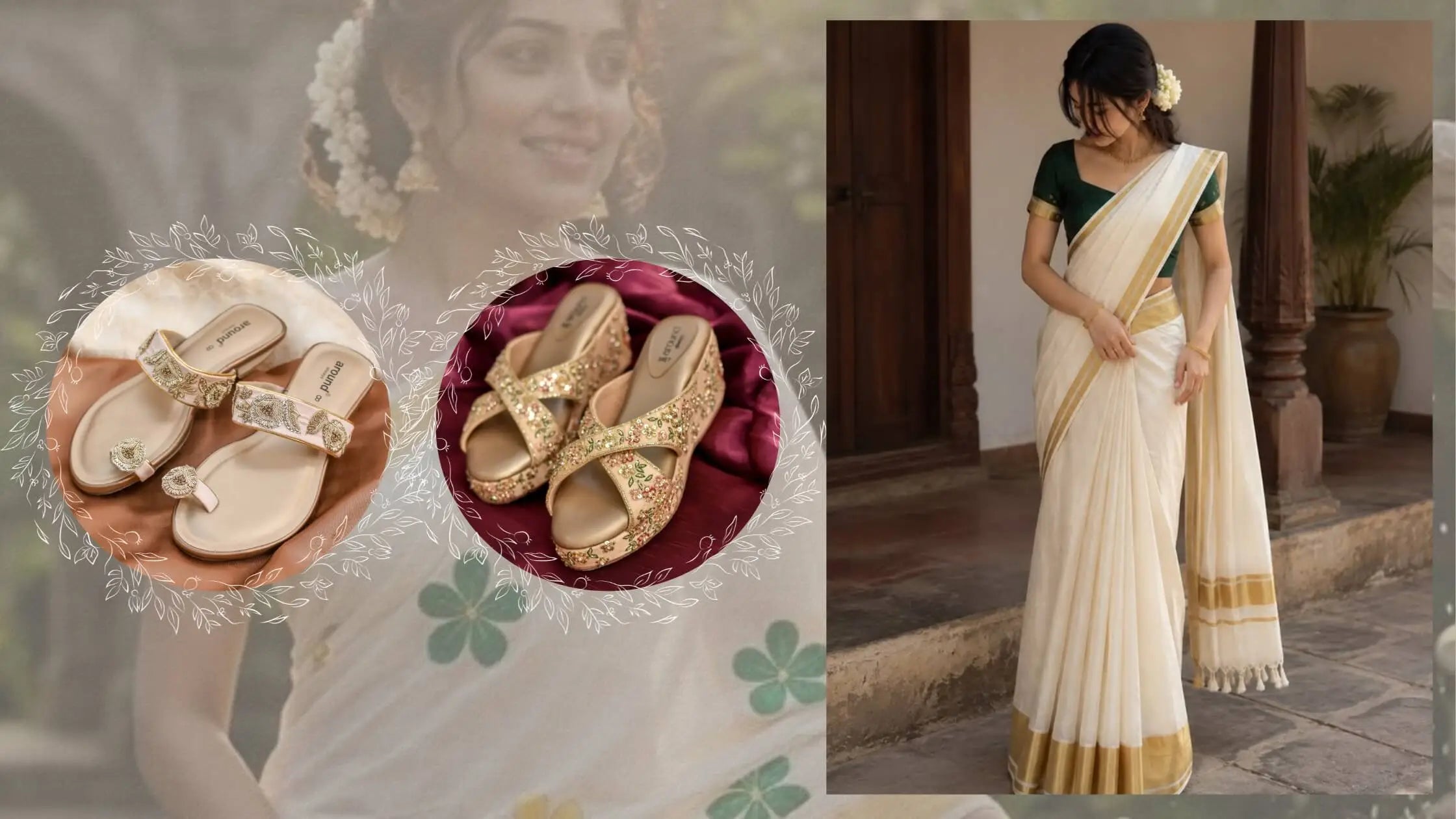 Best Shoes to Wear with a Kasavu Saree for Onam
