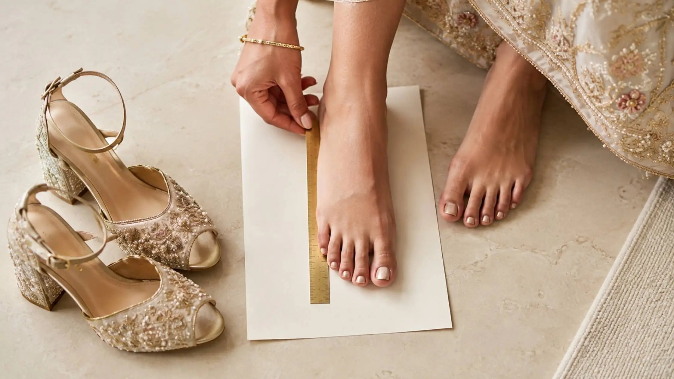 How to Measure Your Feet at Home for Custom Bridal Shoes