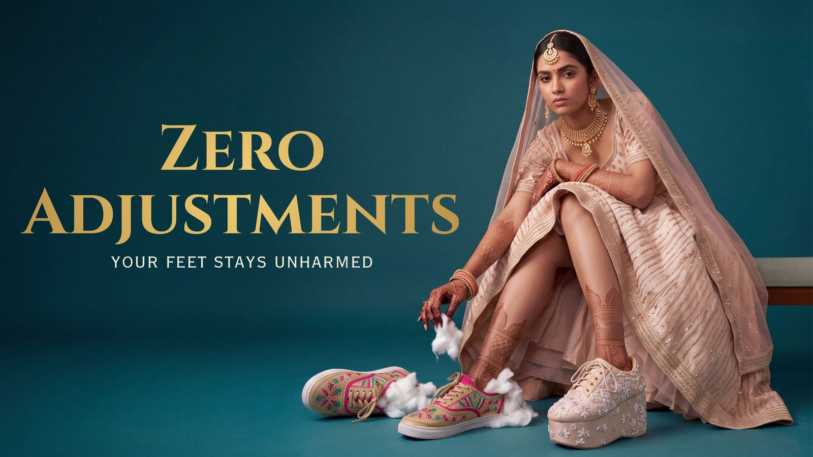 Comfortable wedding wear sneakers for lehenga that do not leave shoe bites