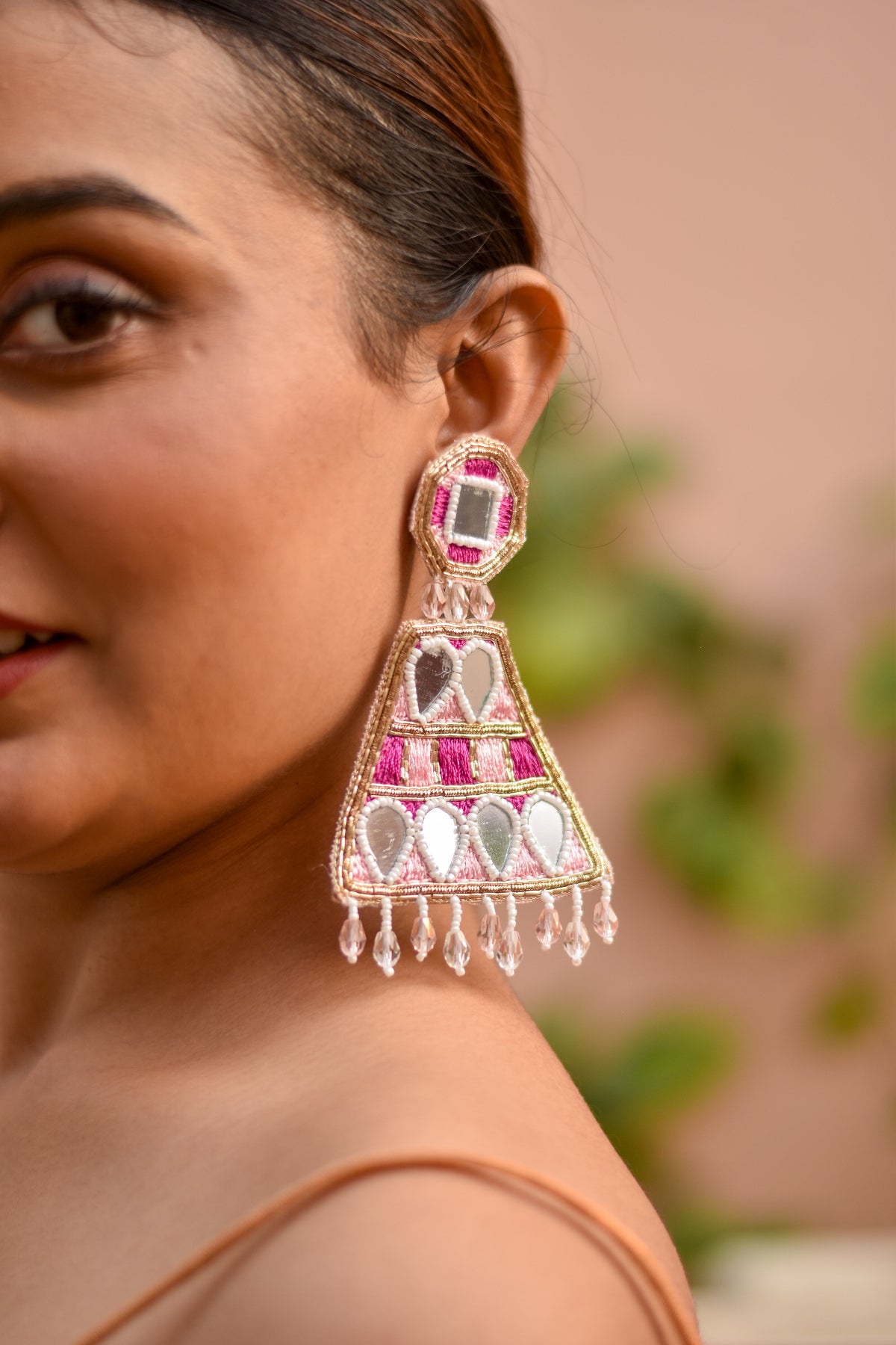 Long beaded imitation earrings set handmade for gifting to entire bridesquad