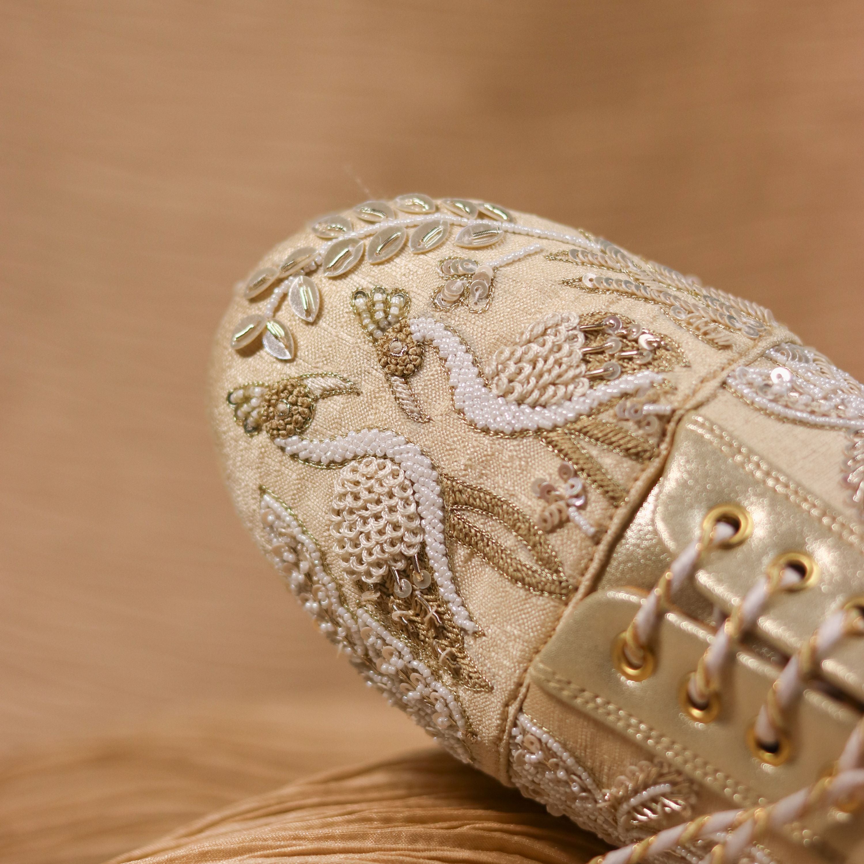 Statement bridal shoes blending heritage motifs and modern techniques for supreme comfort 