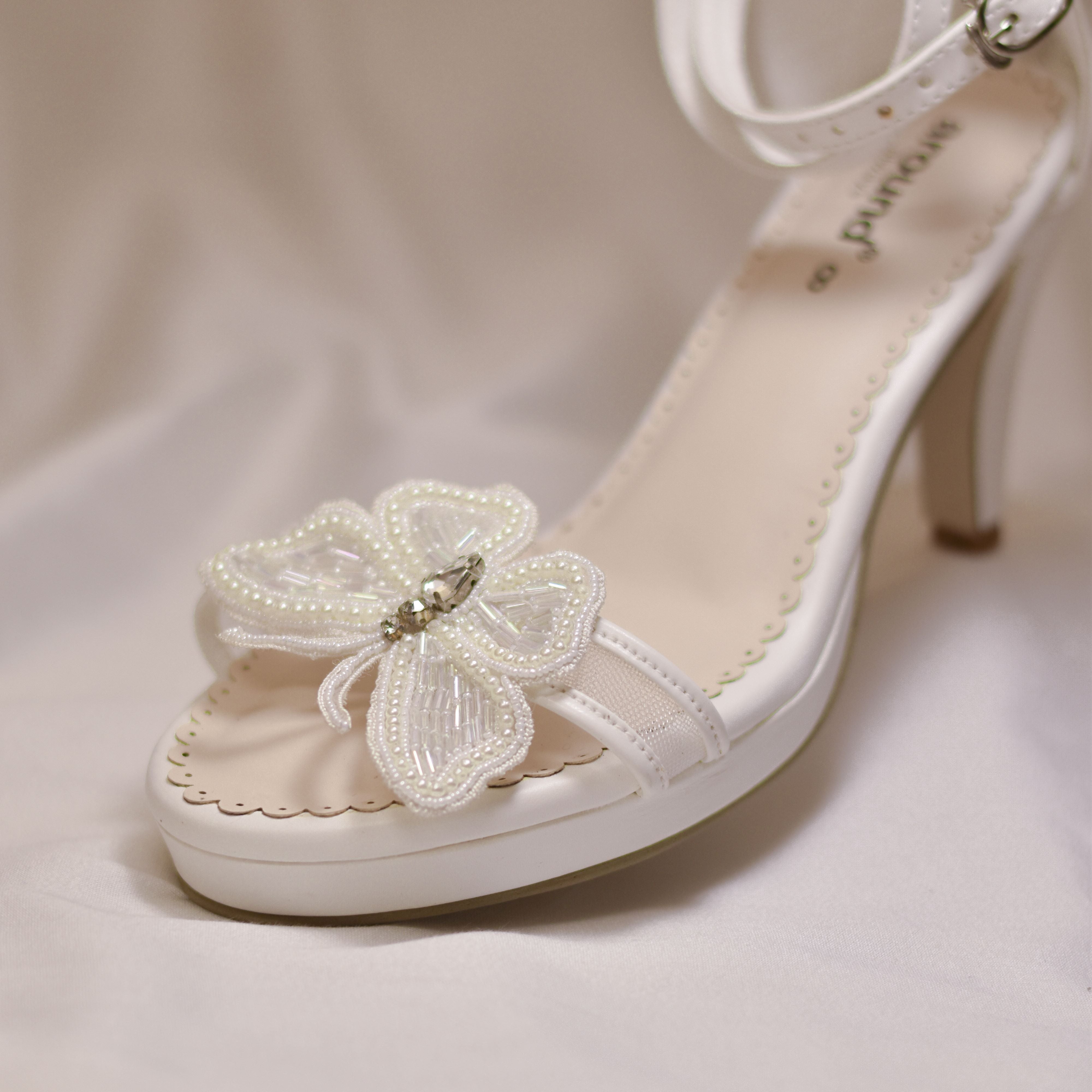 Premium butterfly mesh sandals for White Wedding