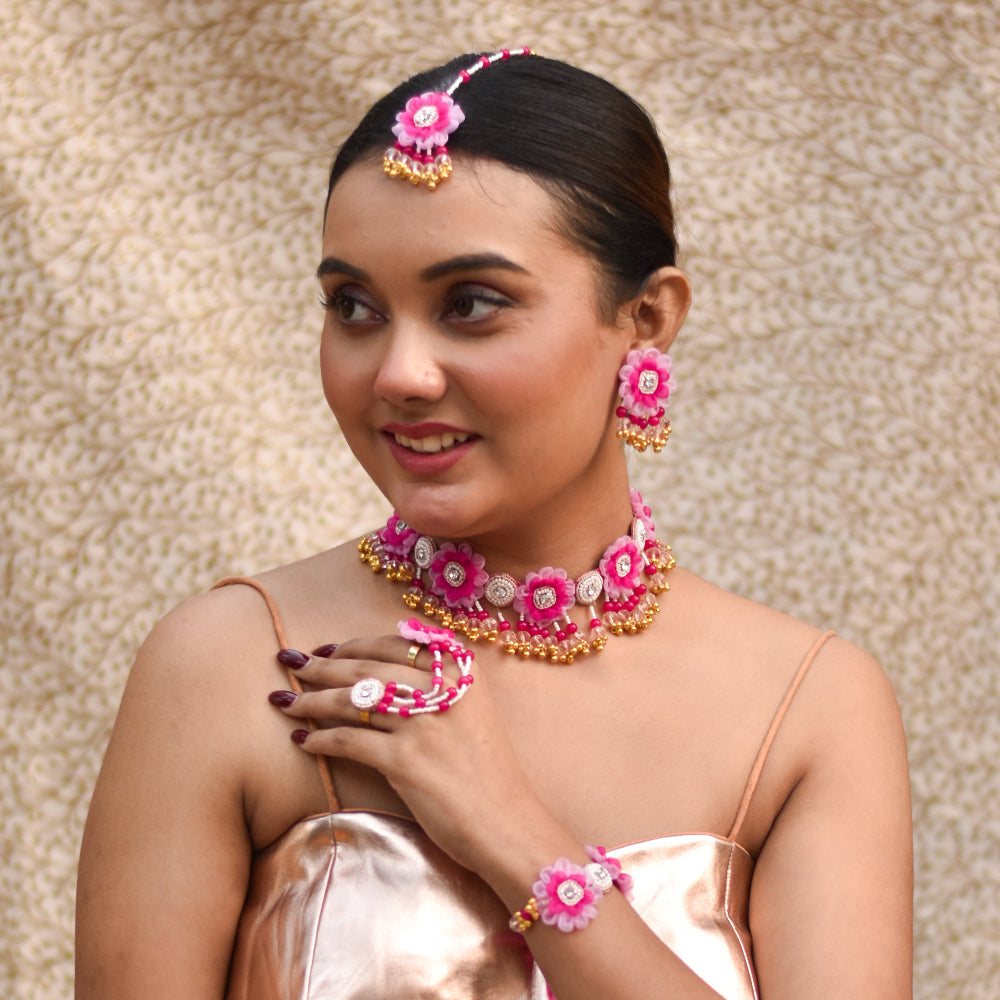 Full haldi accessory set for brides and bridesmaids for a fun and premium look 
