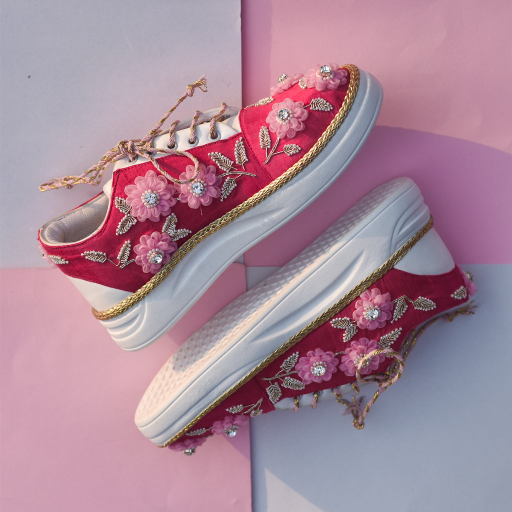 Fancy and trendy sneakers for new age bride