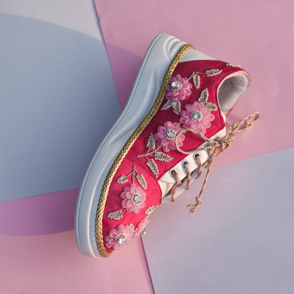 Sneakers for women with hand done embellishments