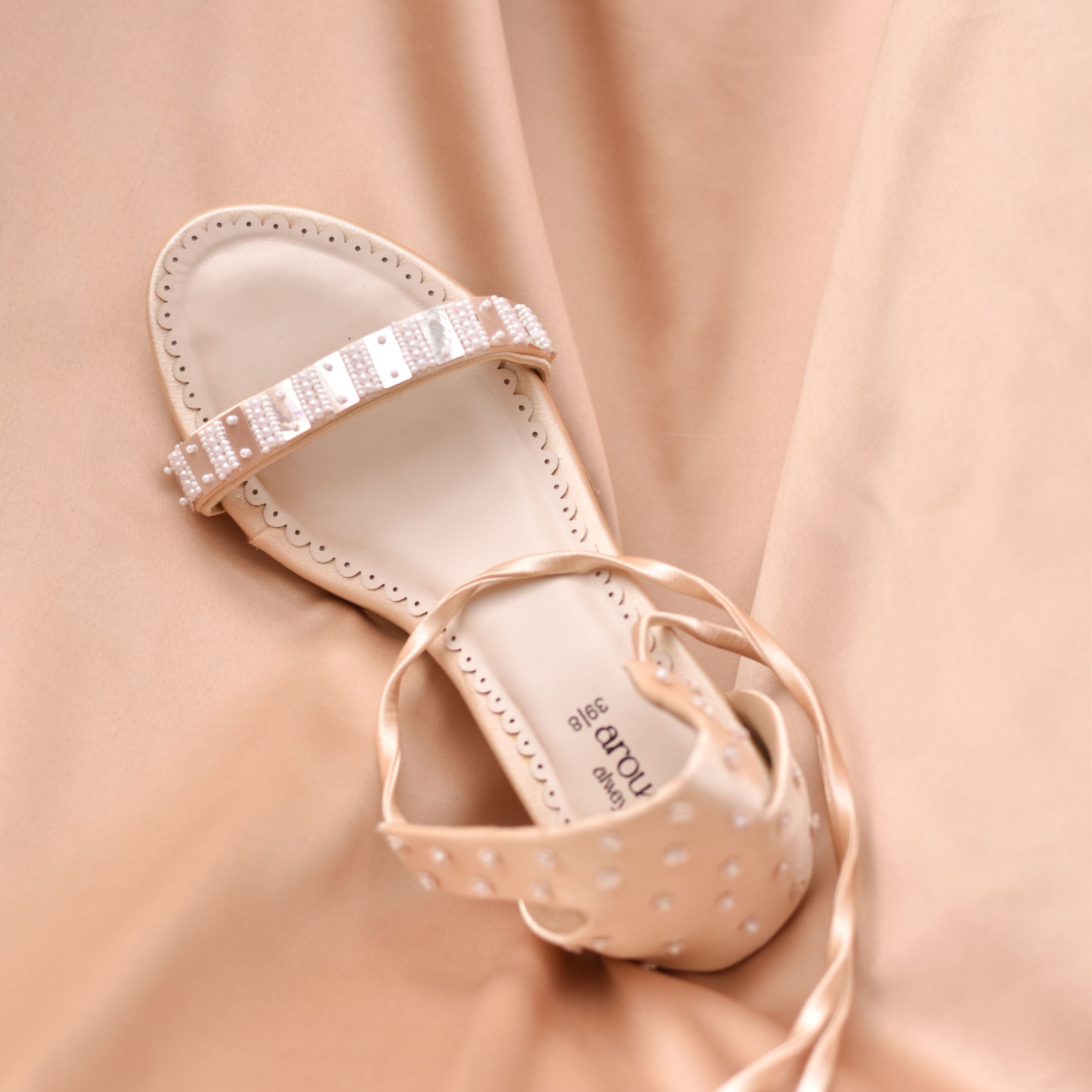 Embellished bridal sandals for Christian weddings