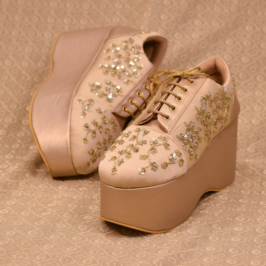 Golden sneakers for wedding and festival functions