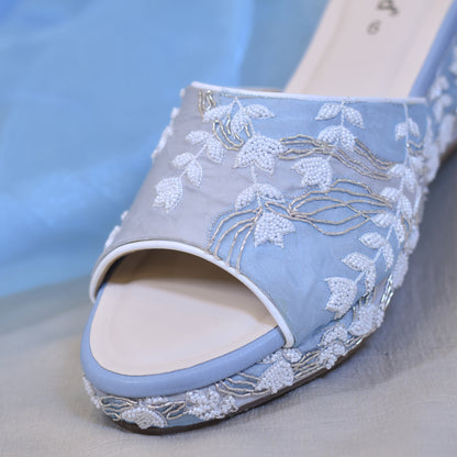 White wedges for wearing under wedding gowns 