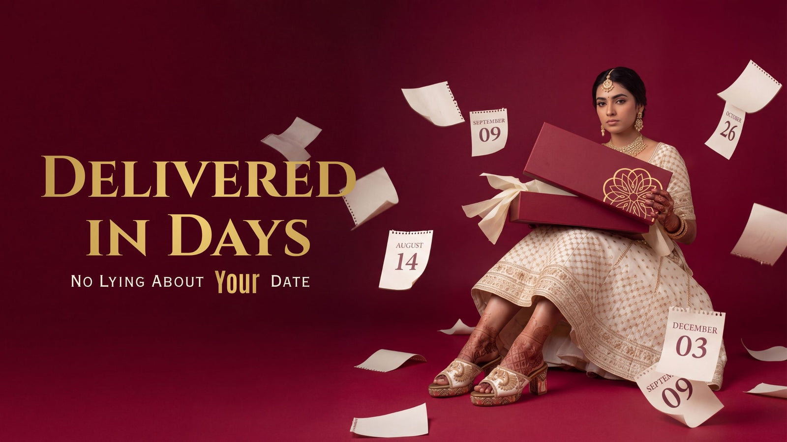 On-time delivered Indian heels for weddings worldwide