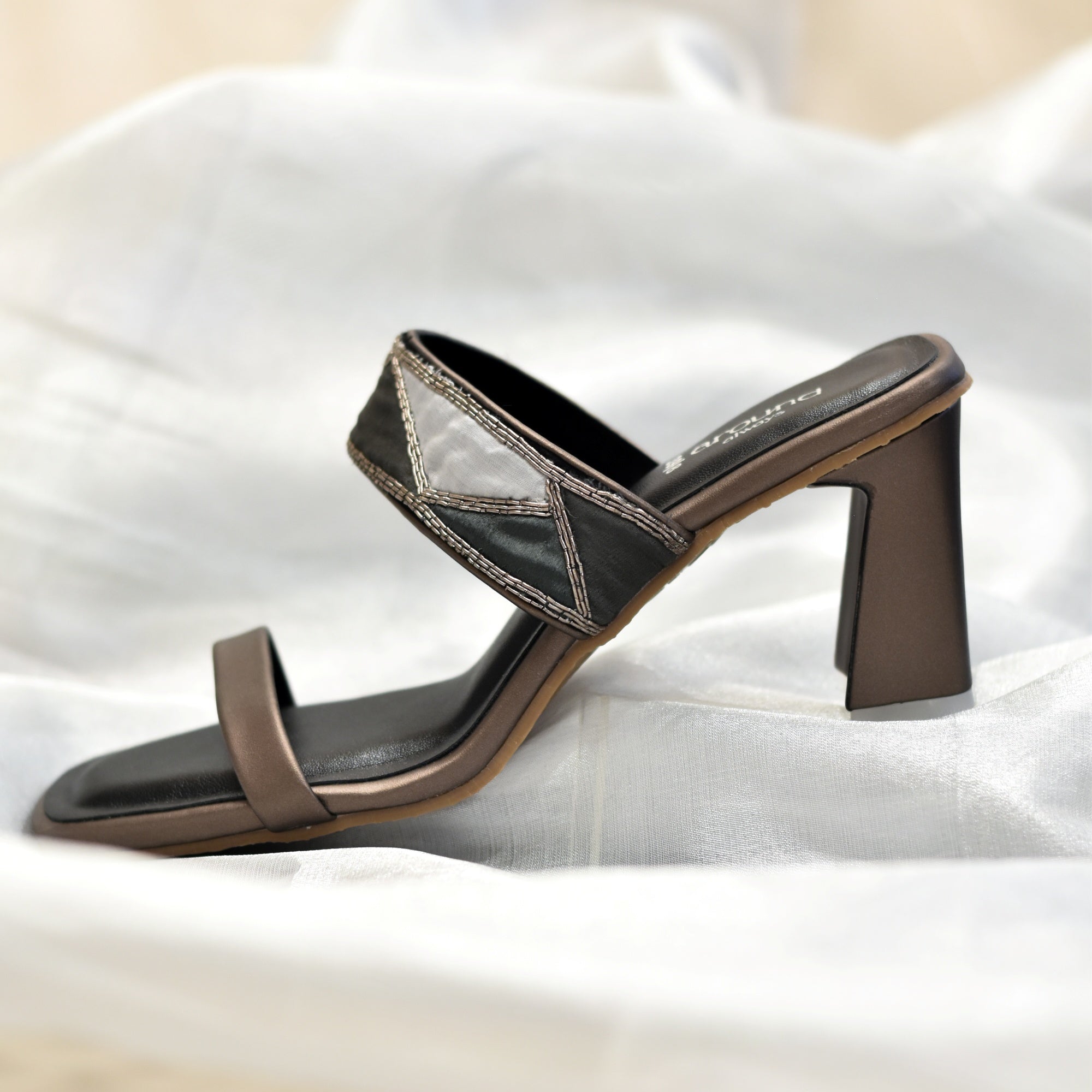 Brown and black sandals for women for sharara and saree looks for wedding and festivals