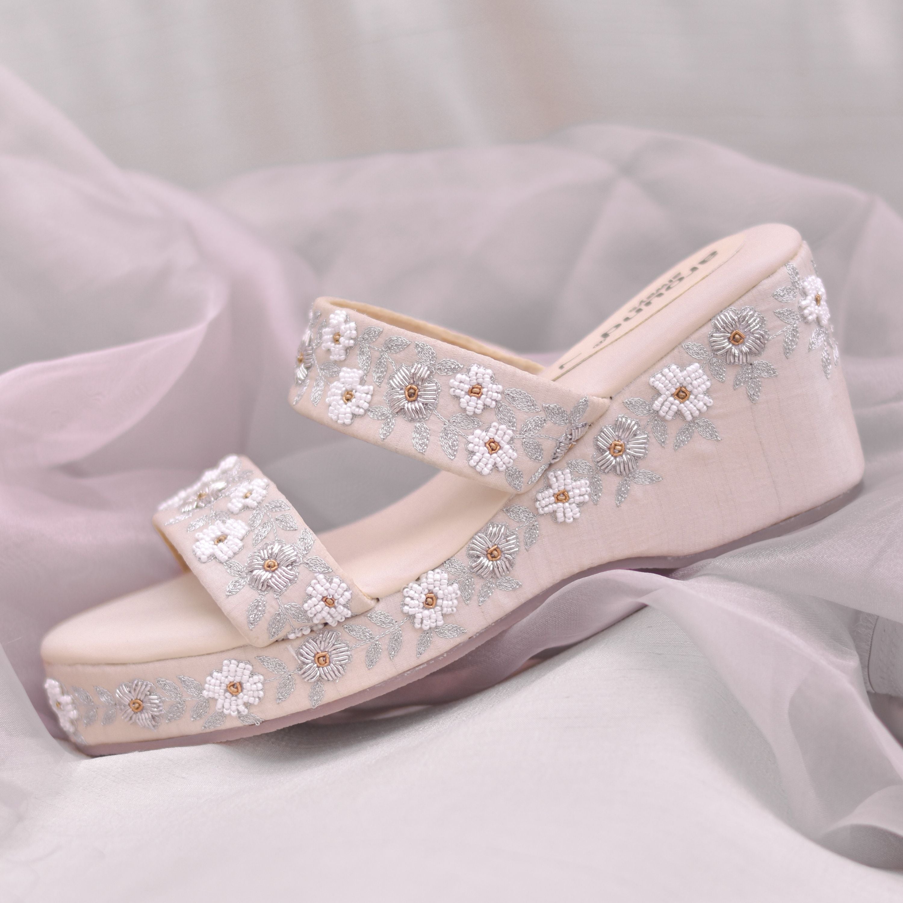 Silver Girl's Shoes for Sangeet