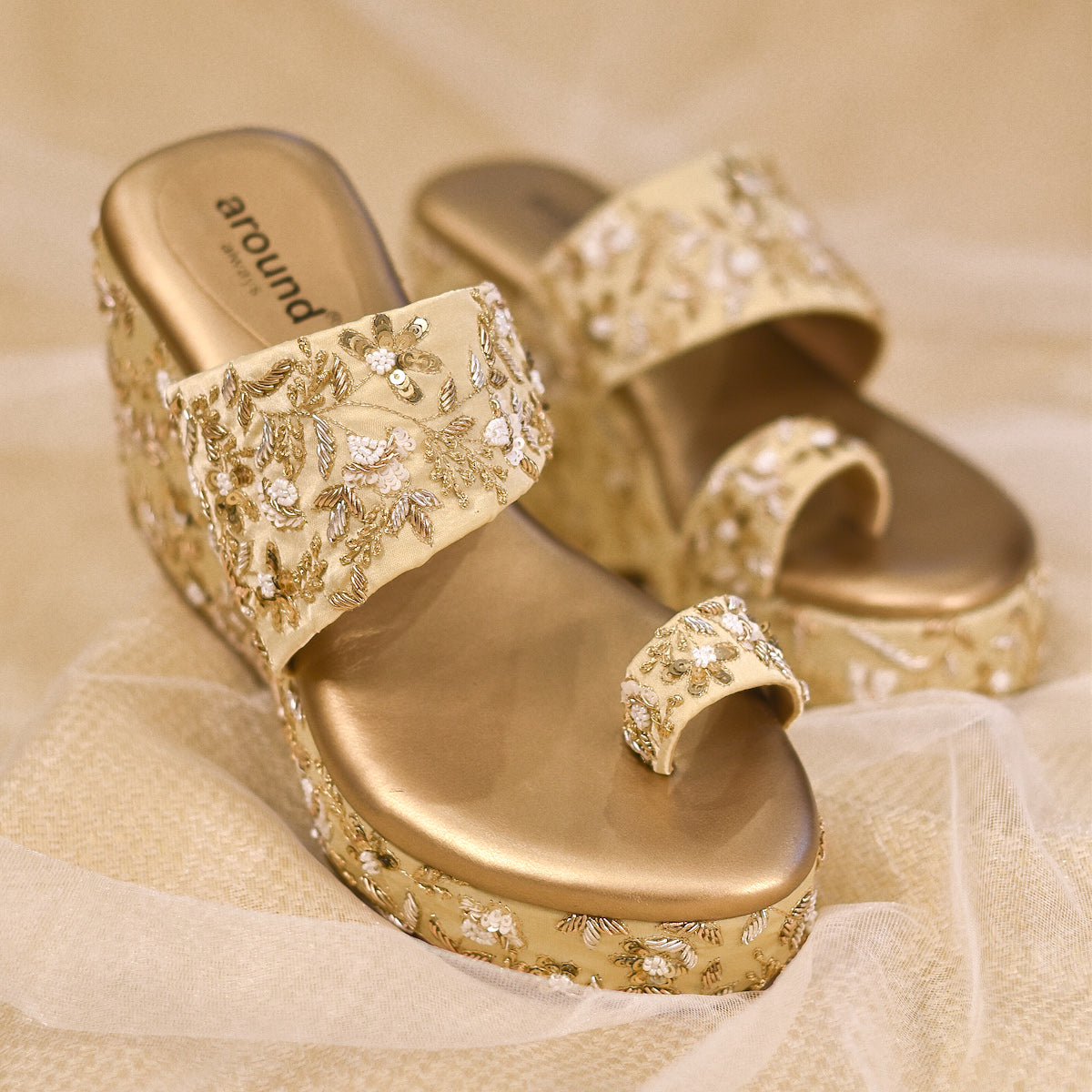 champagne gold high heel bridal shoes #indian #shaadi #wedding #southasian  #shaadi #belles | courtesy Katha Imag… | Indian wedding shoes, Bridal shoes,  Bridal heels