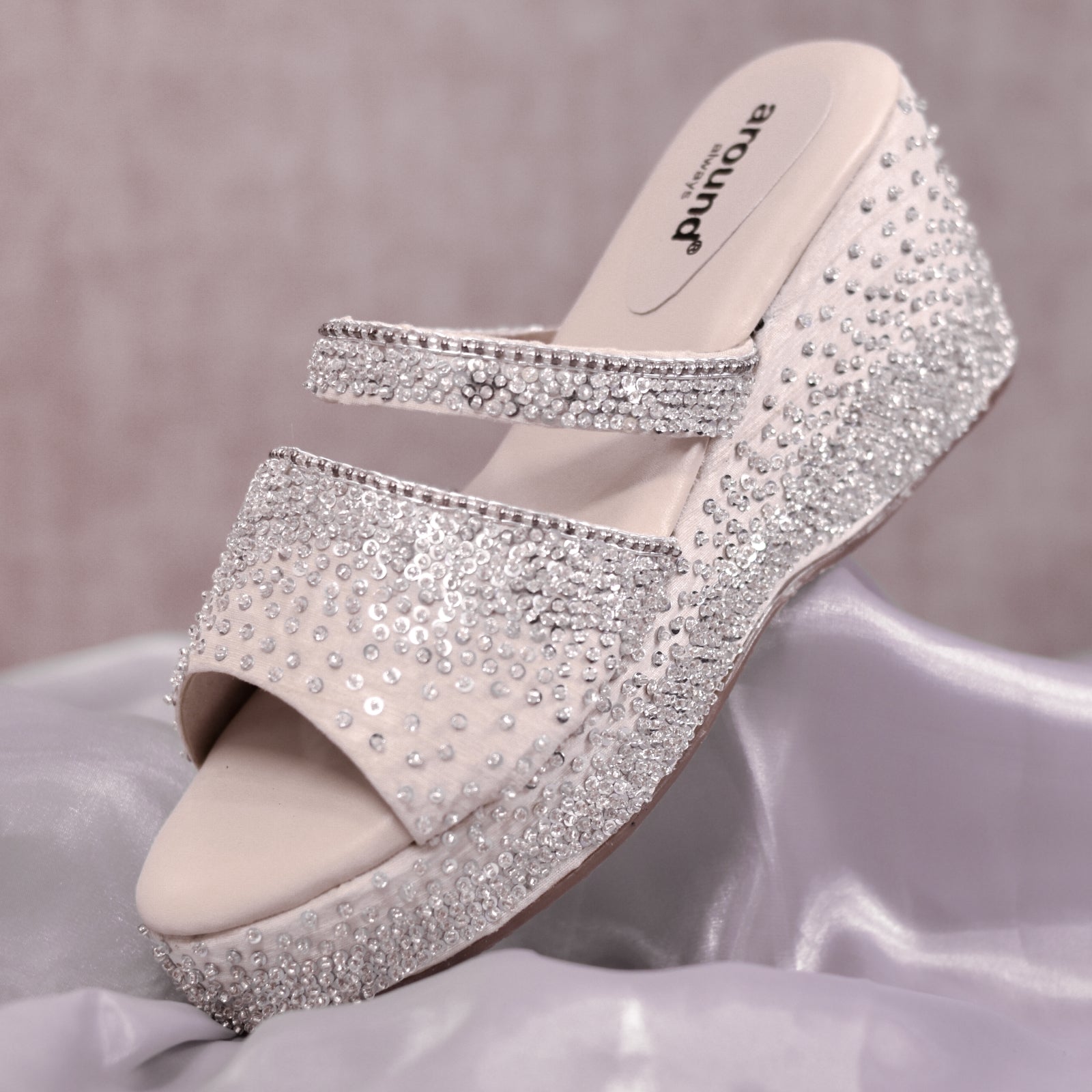 Embroidered heels for Christian weddings