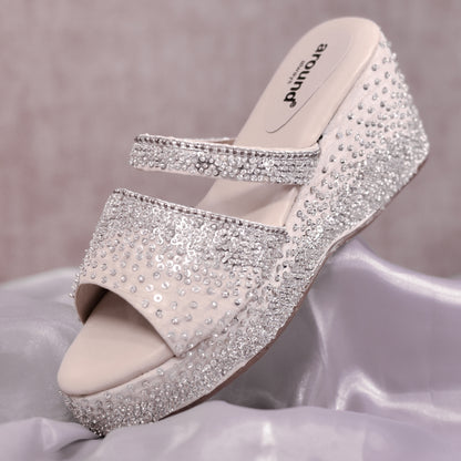 Embroidered heels for Christian weddings