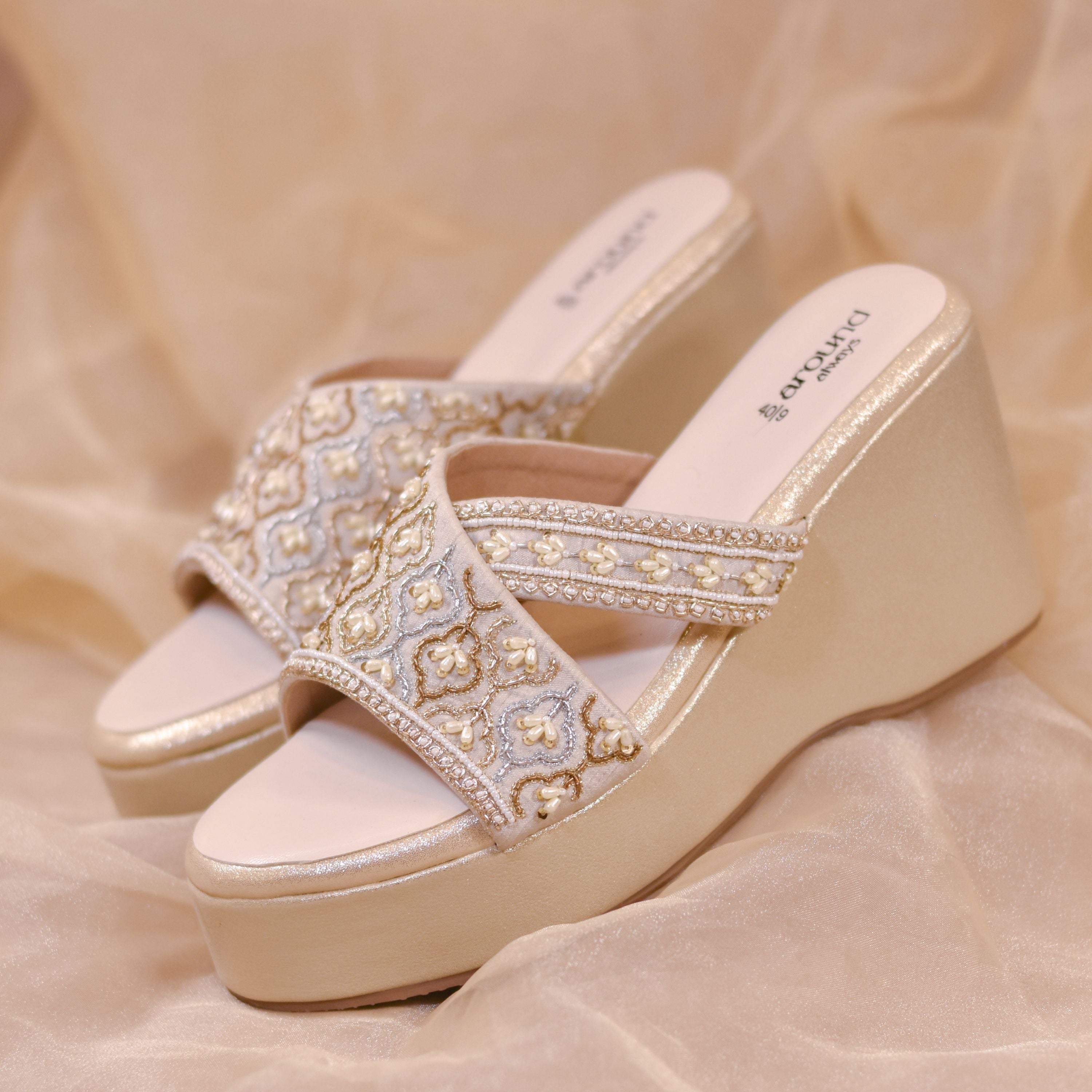 Neutral color wedges with anti-skid insole