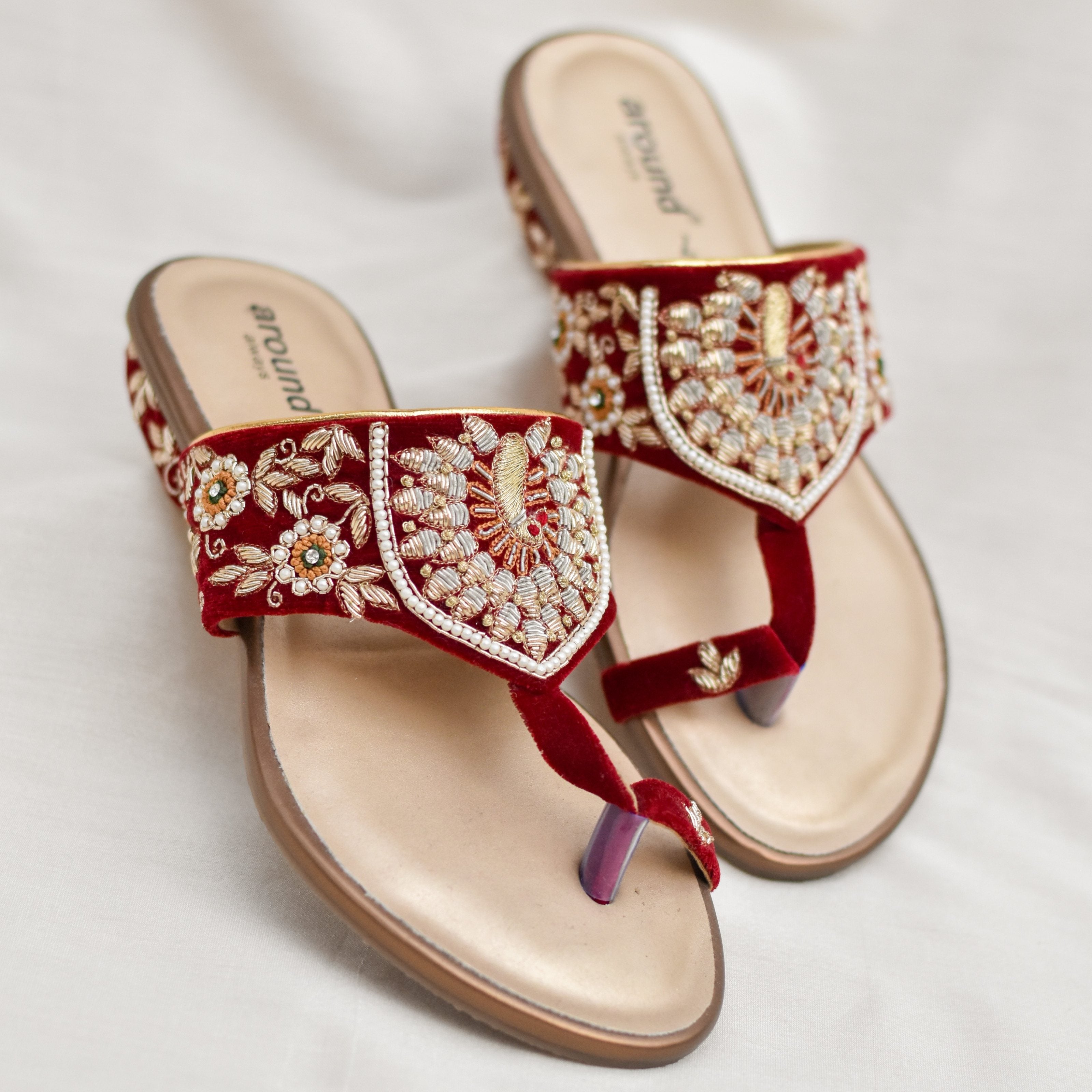 Sandal Heels Sandal Red Dulhan Chappal Sandal Designer Bridal