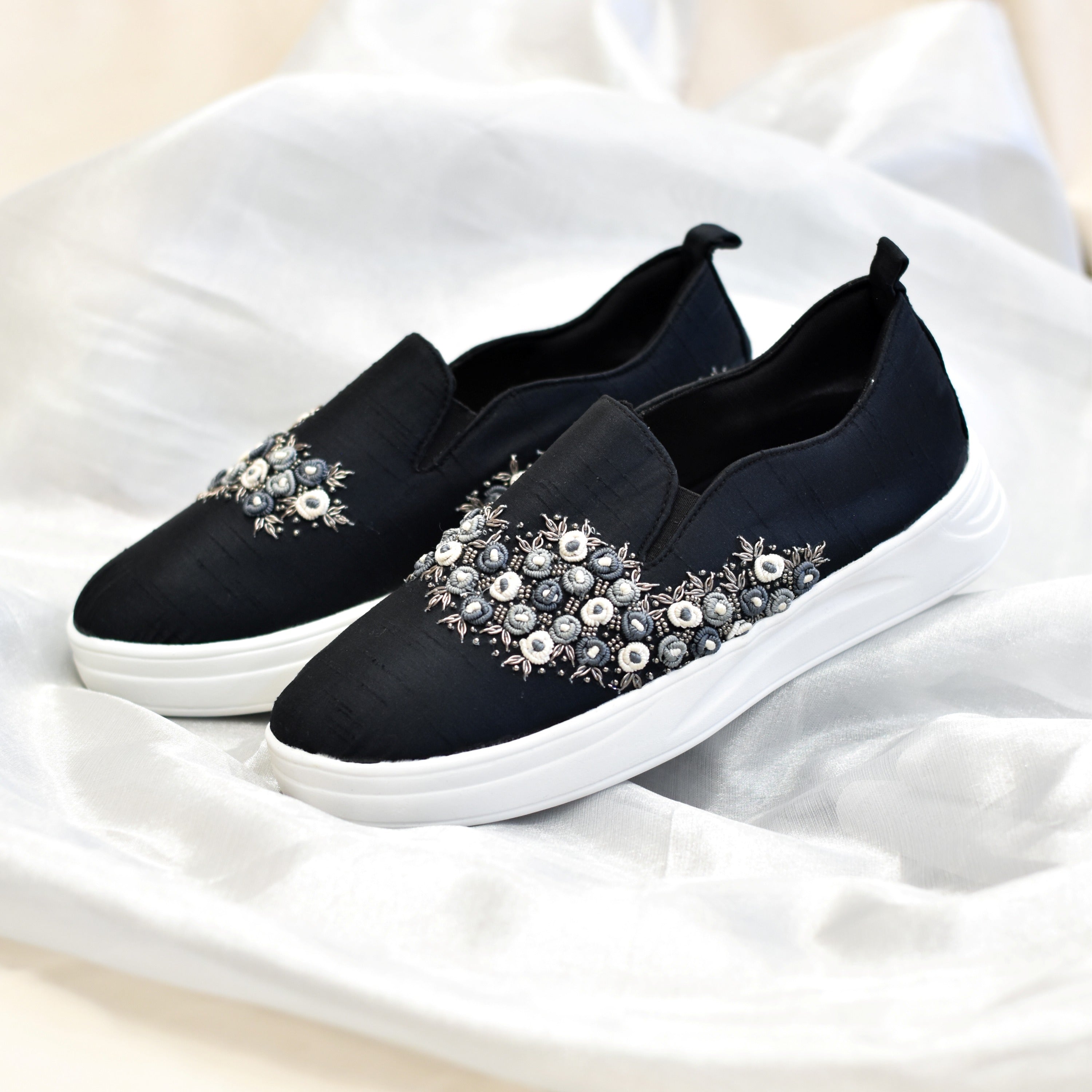 Comfortable cushioned Indian slip-on sneakers for women to wear during weddings and functions