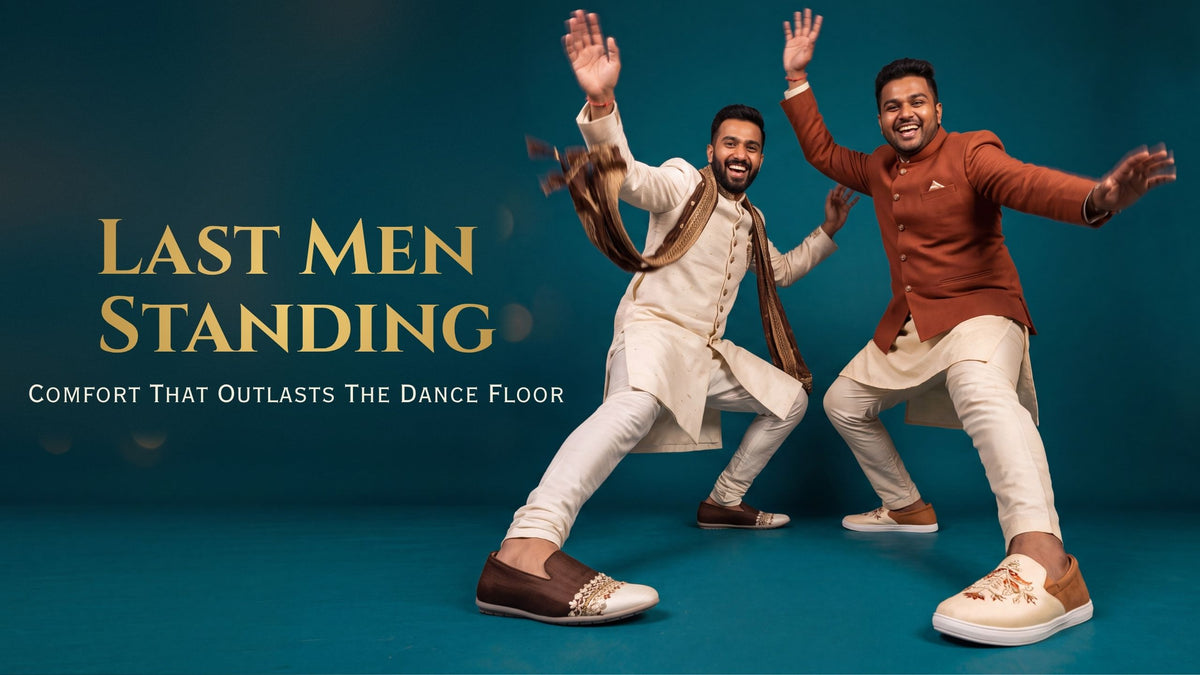 Indian loafers and sneakers for the groom and Indian wedding guests to dance in comfort 