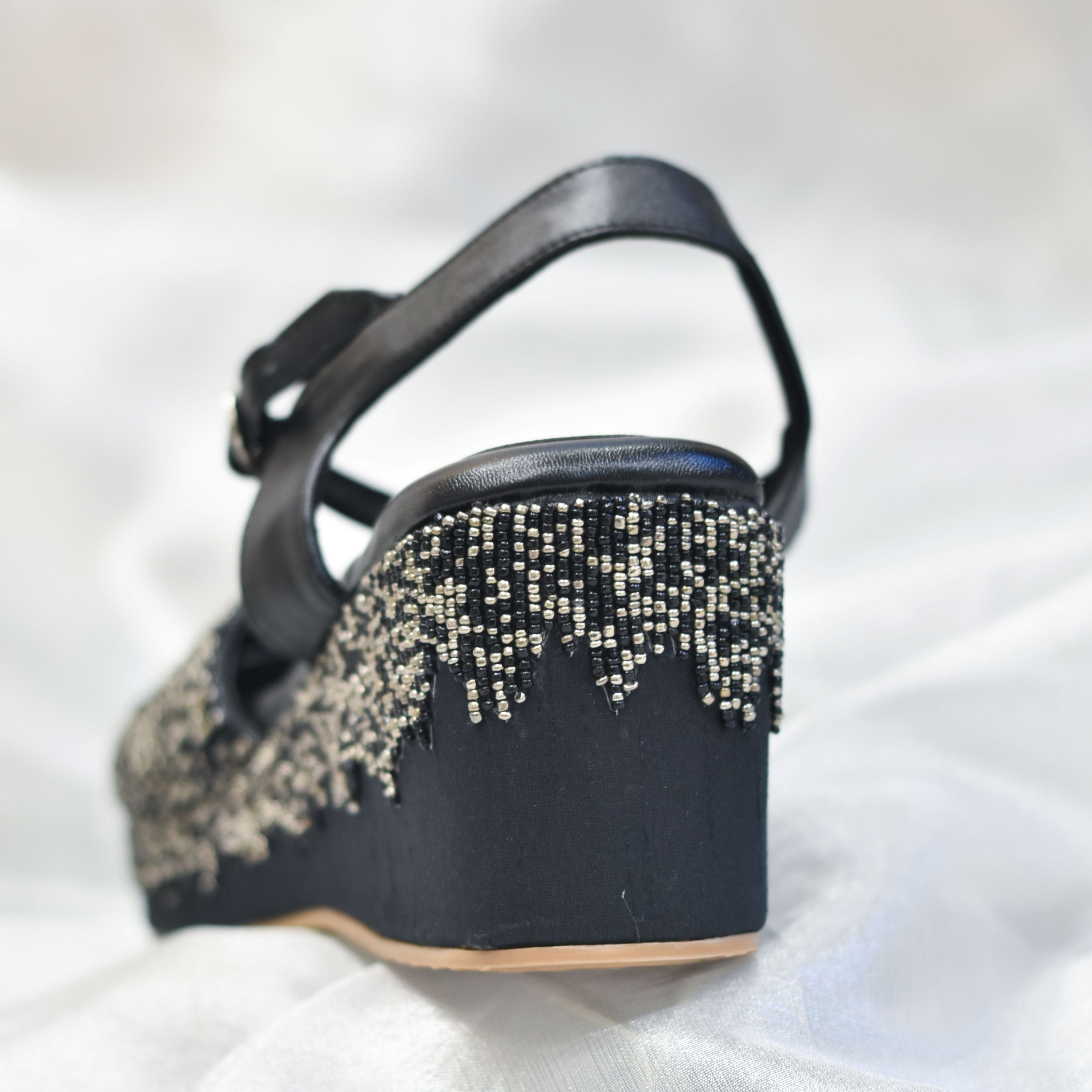 Wedges for sangeet with secured back grip for dancing