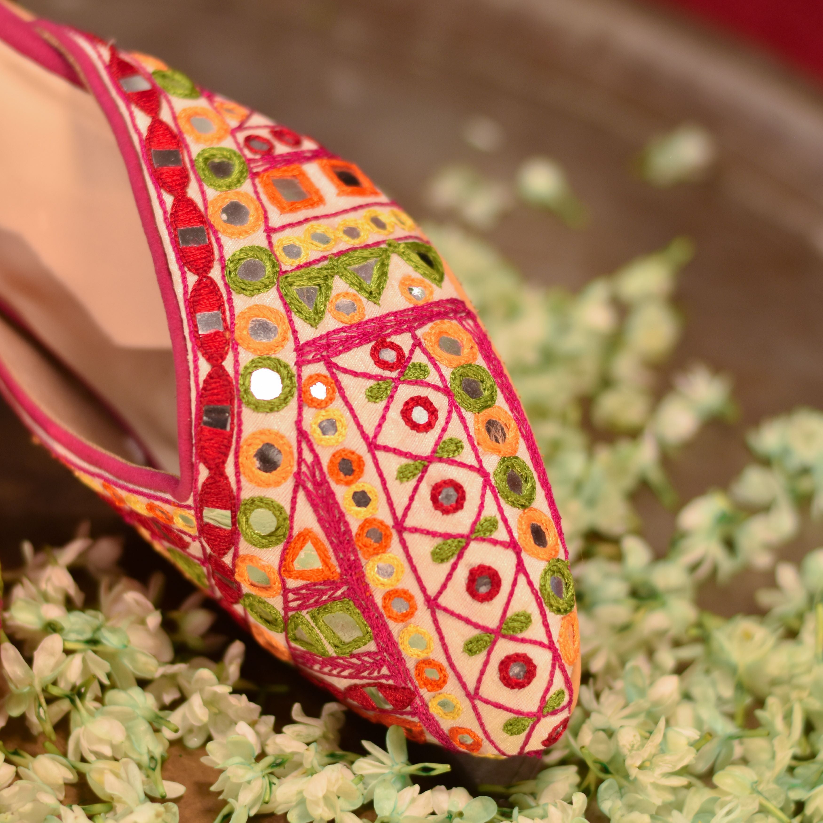 Block heel festive mules for Indian women