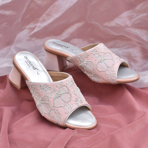 Pastel Heels with Zardosi Embroidery