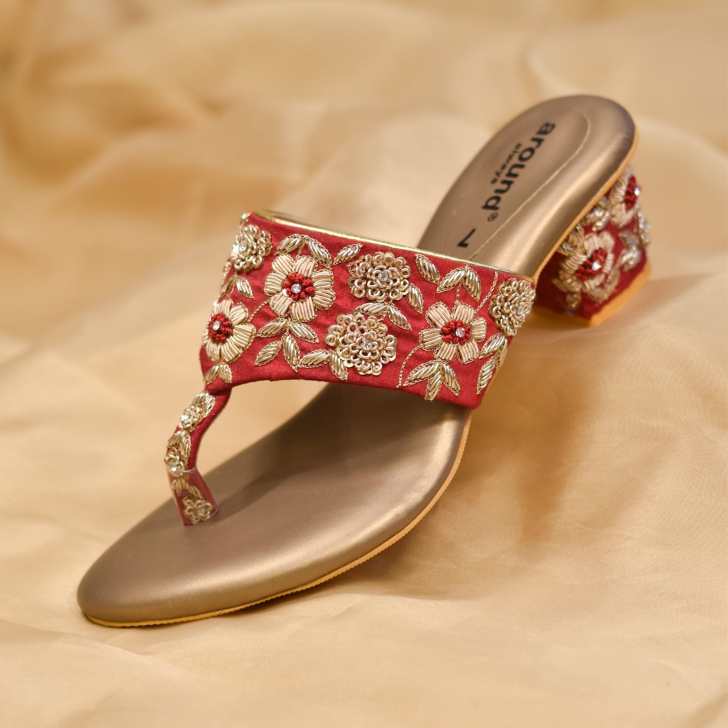 Bridal block heels in red for traditional wedding