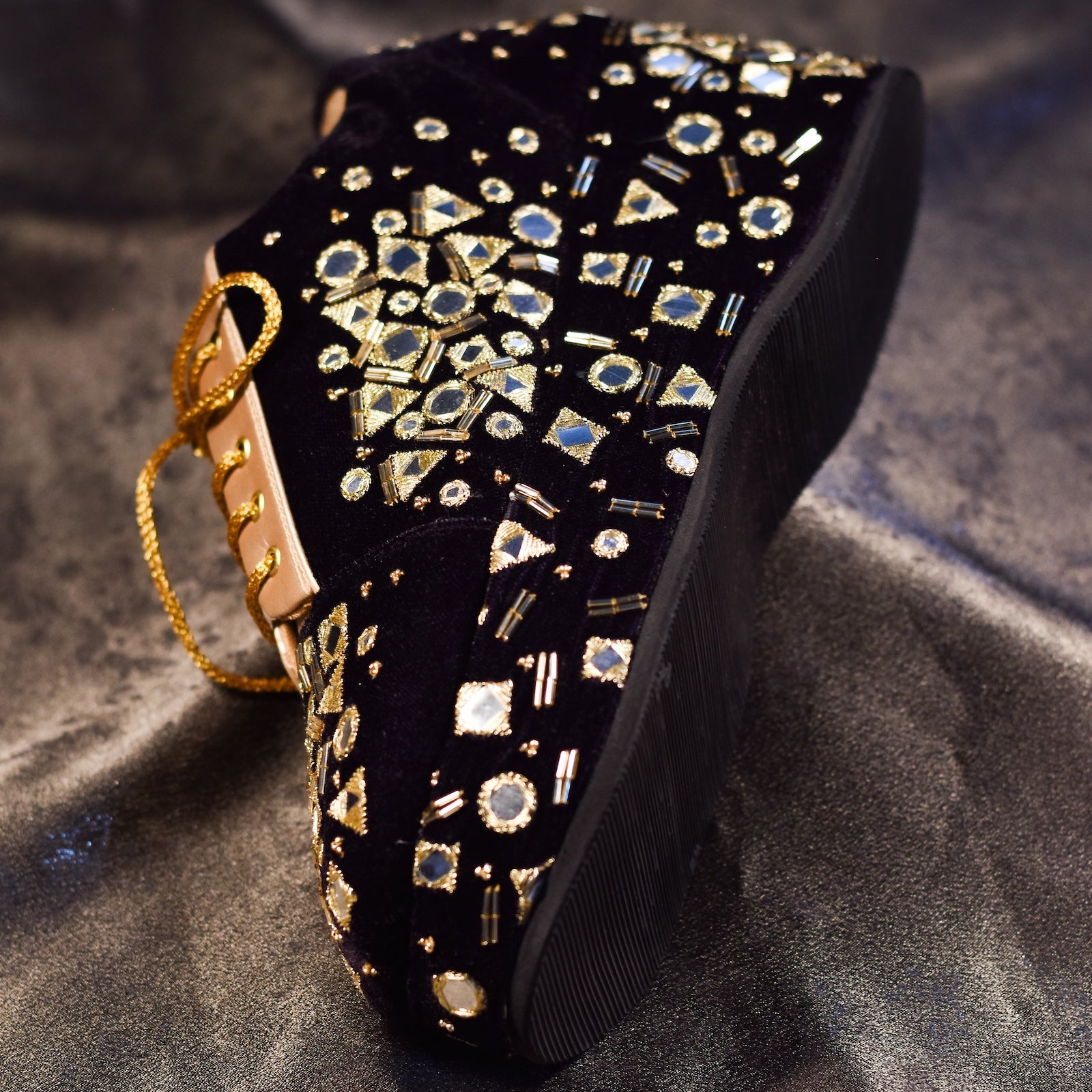 Glitter sandals Louis Vuitton Gold size 36 EU in Embellished
