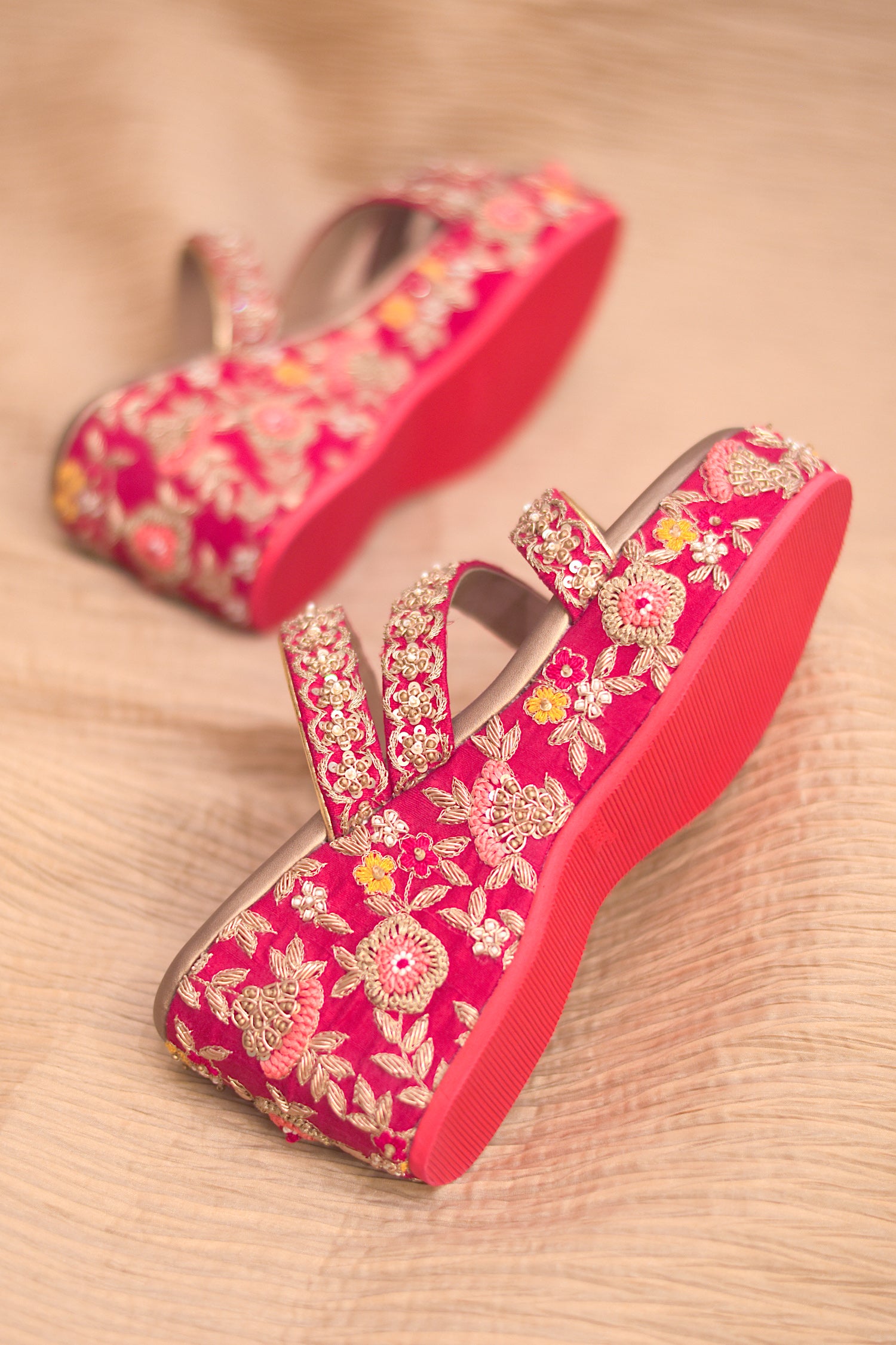 Pink bridal footwear shipping worldwide