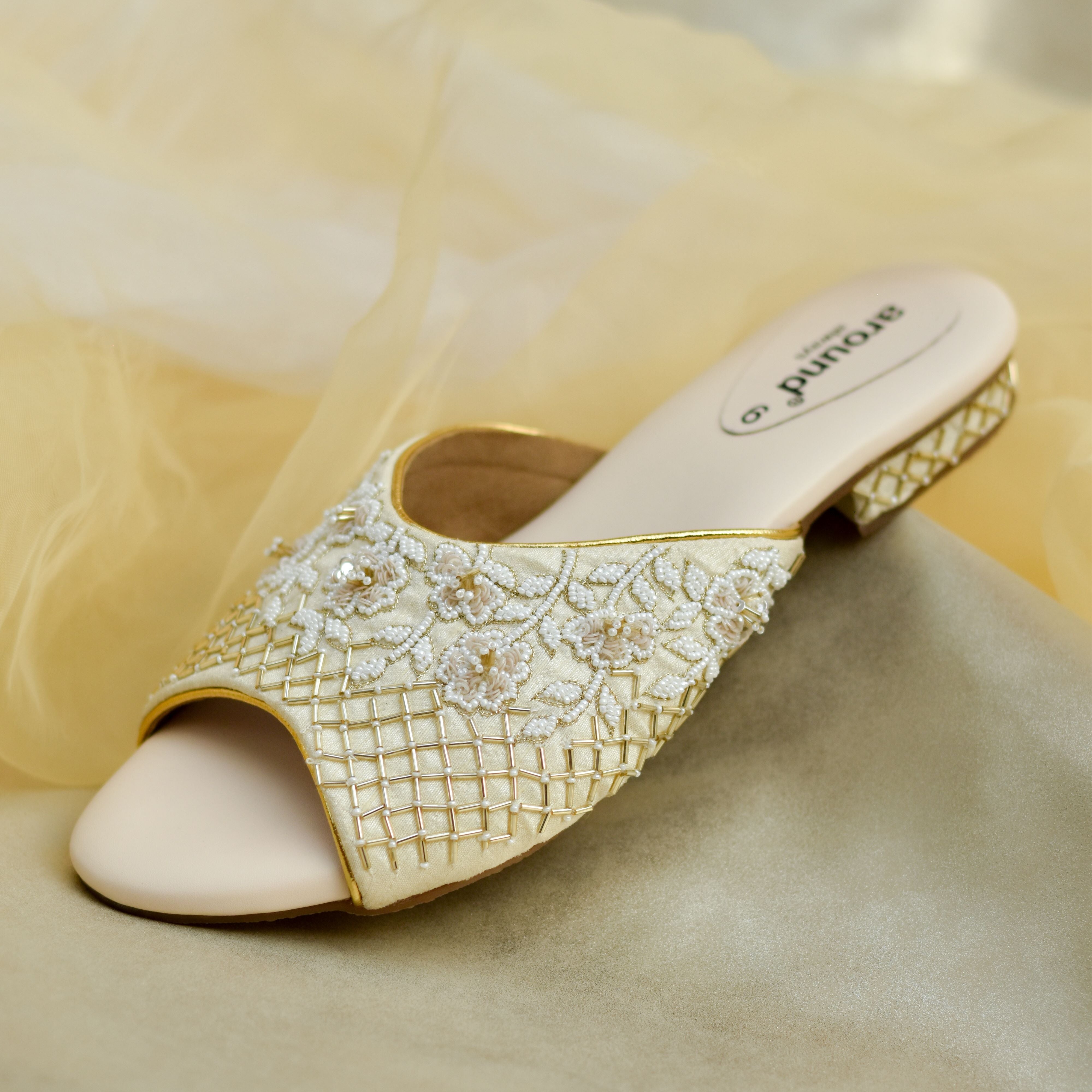 Low heel footwear for brides from India