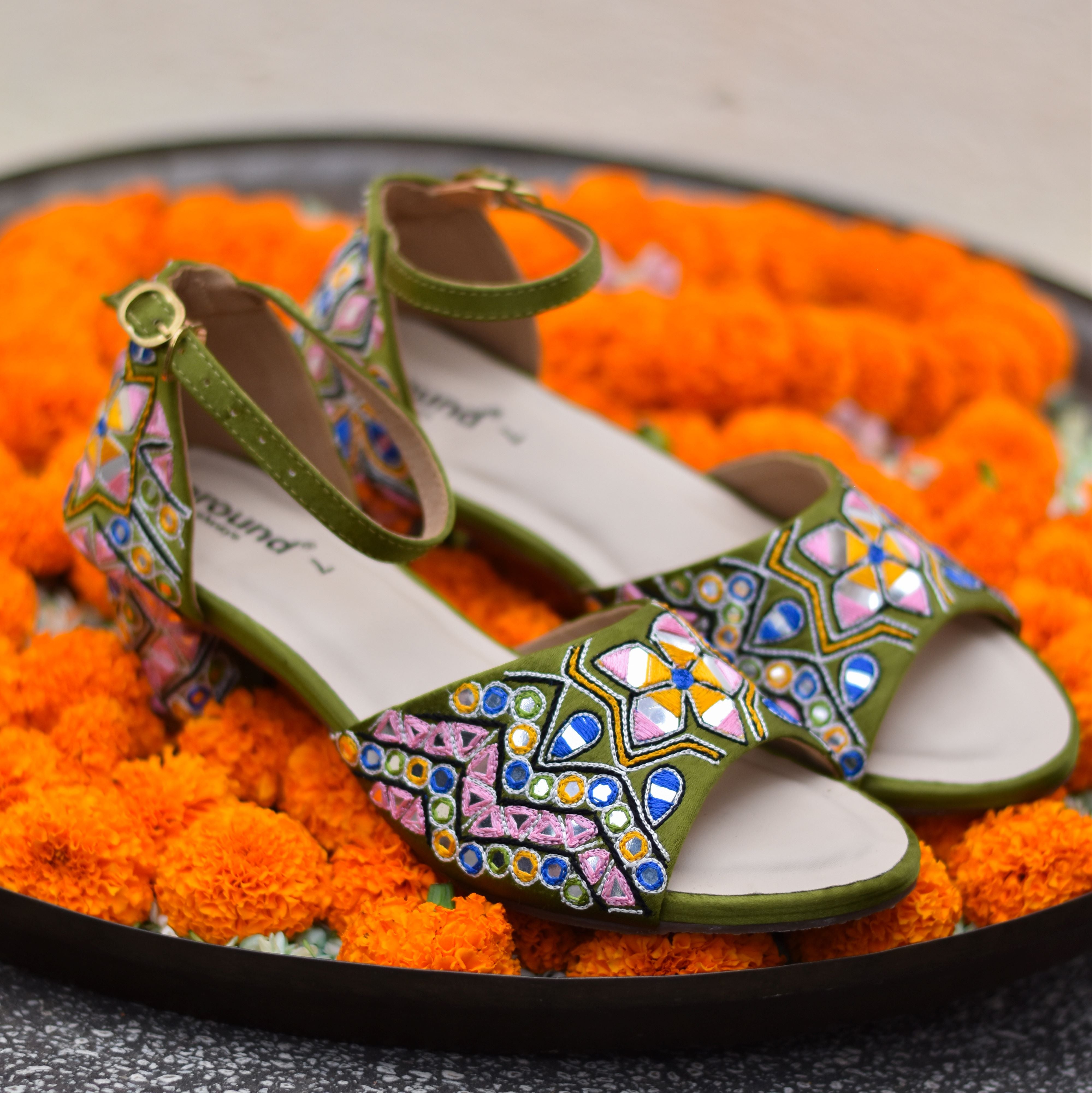 Kinjal Multicolor Sandals Festive Block Heels
