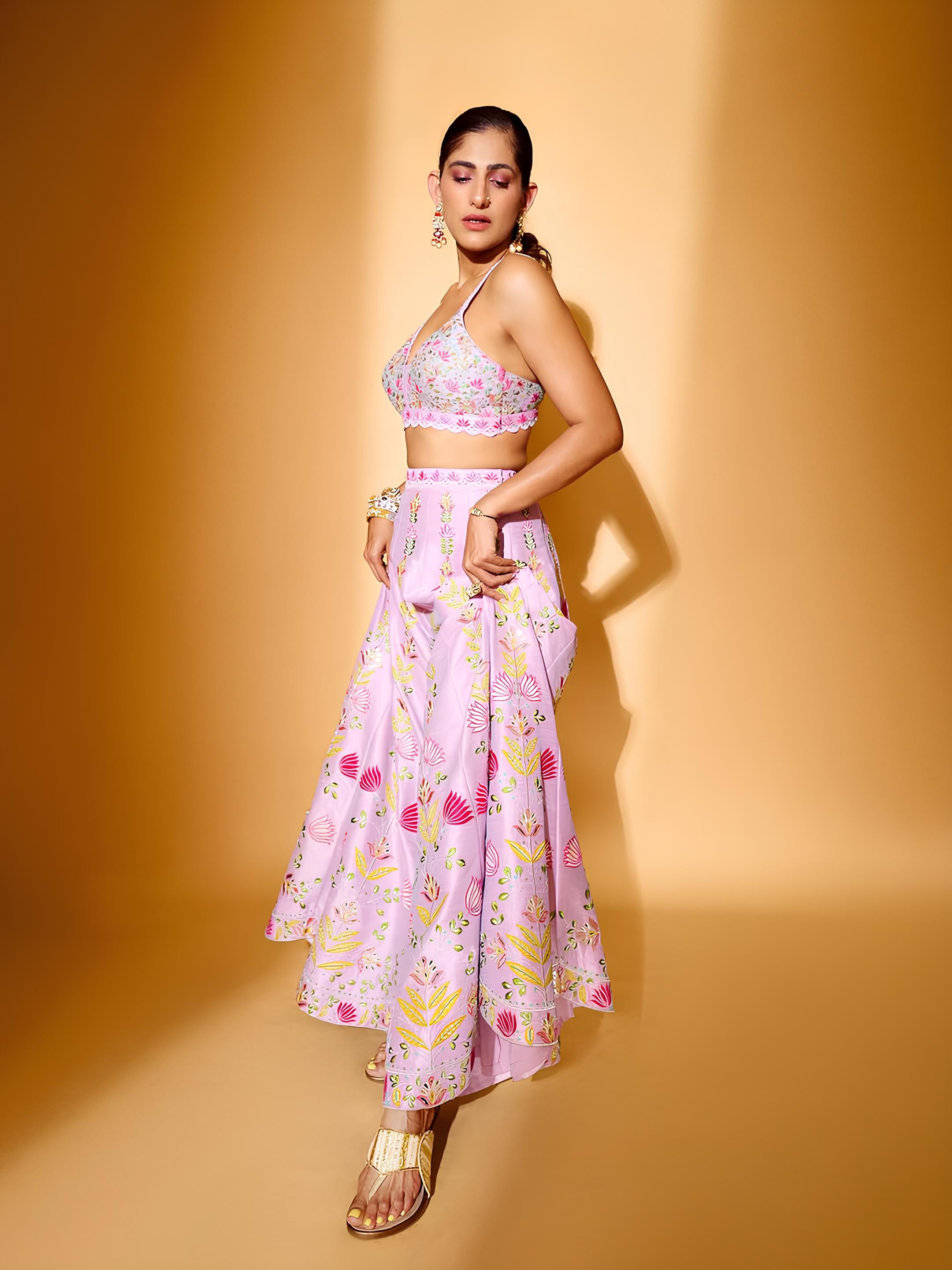 Kubra Sait wearing Golden Shimmery Kolhapuri Block Heels from Around Always