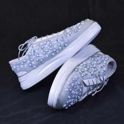 Embroidered sneakers for wedding ceremonies