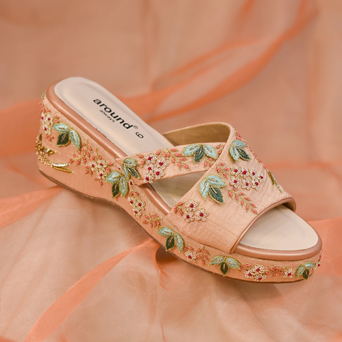 Premium embroidered wedding heels shipping worldwide