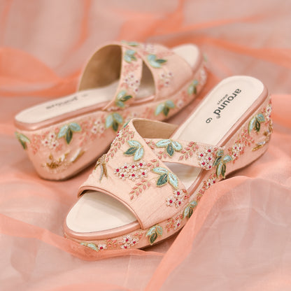 Premium embroidered wedding heels shipping worldwide