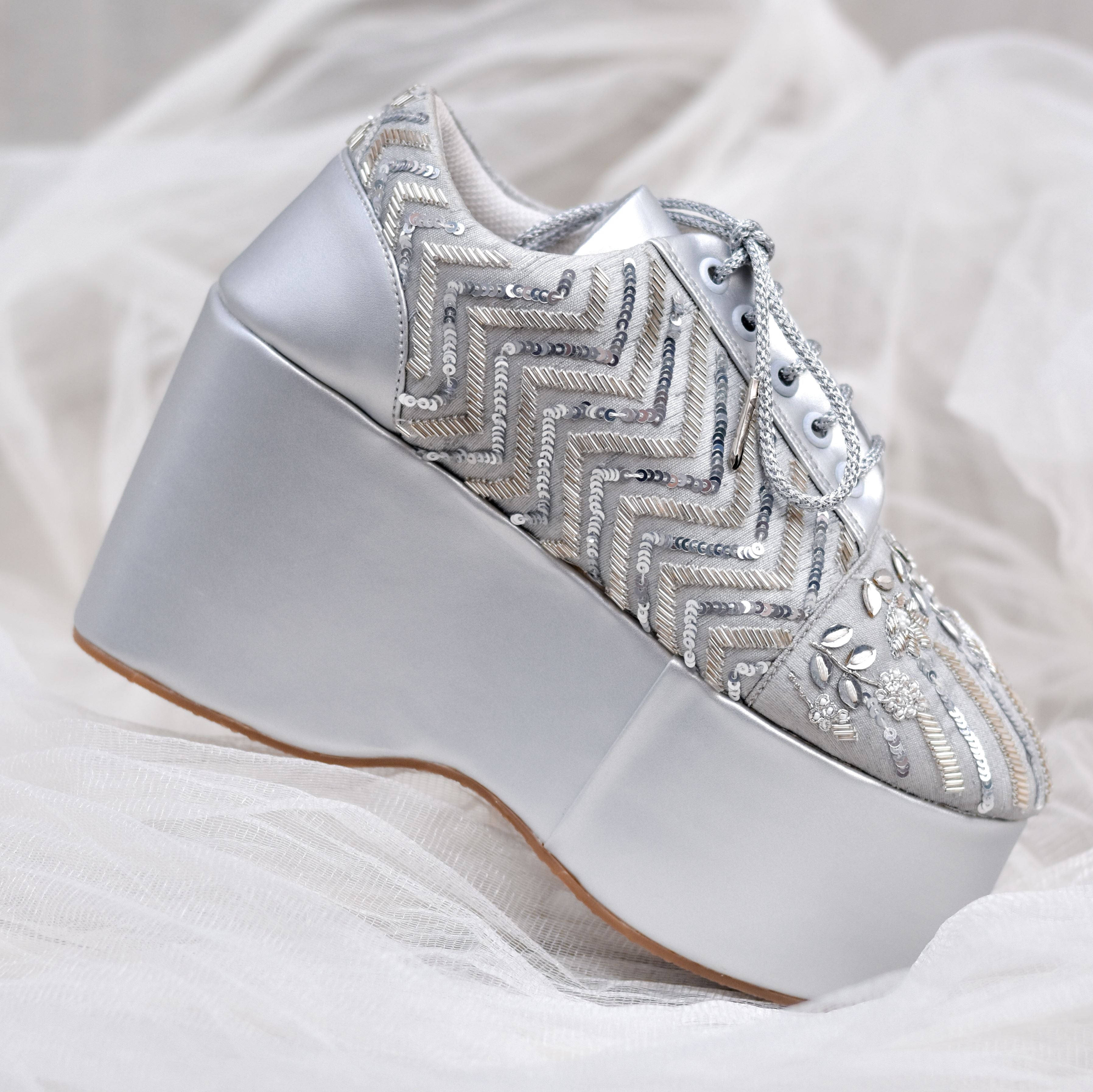 Wedding Sneakers Womens Silver Wedding Shoes Sitara Bridal