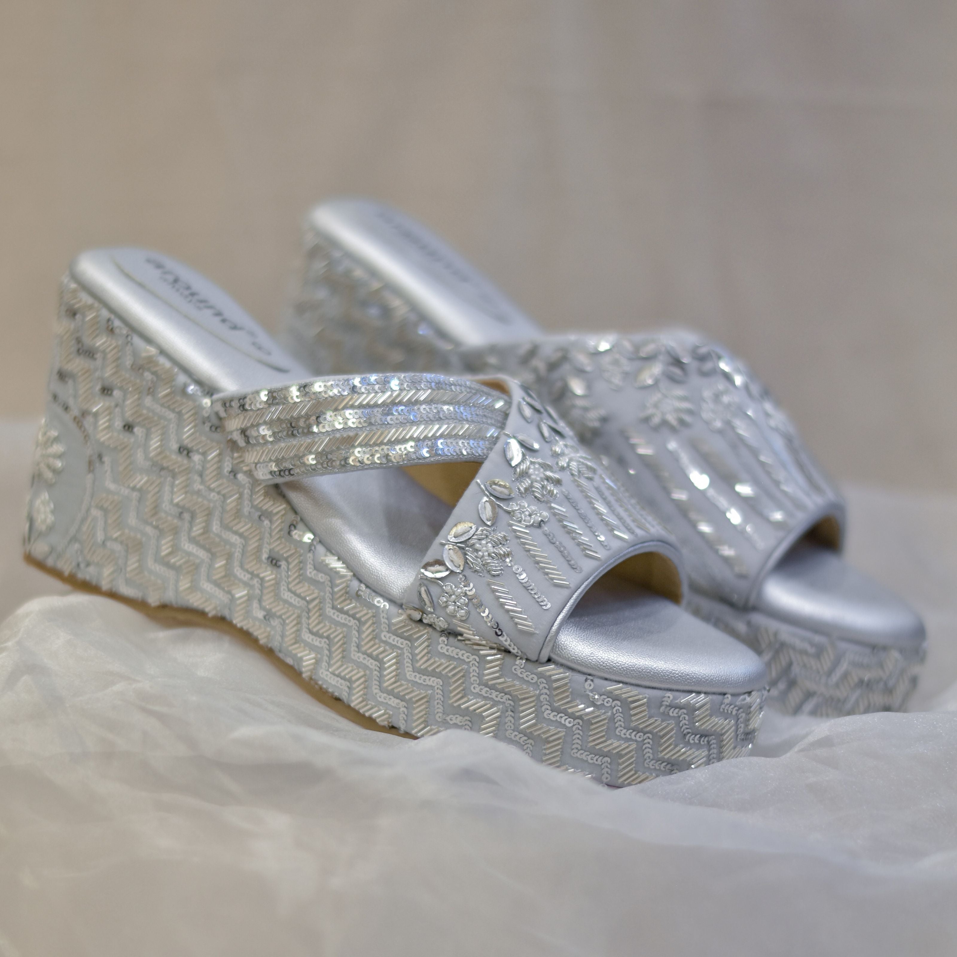 silver wedge dress shoes Melody Silver Wedges