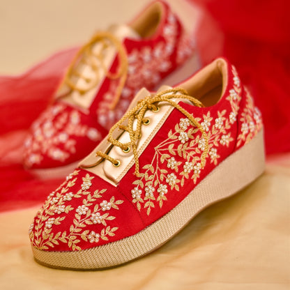 Indian Bridal Sneaker Shoes with Hand embroidery